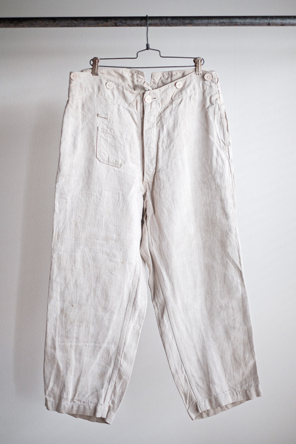 【~40's】WW2 German Army Drillich HBT Linen Trousers