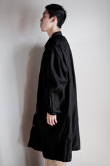 [ต้น 20 C] ผ้าลินินสีดำสีดำโบราณของฝรั่งเศส Smock Type "Biaude" "Dead Stock"