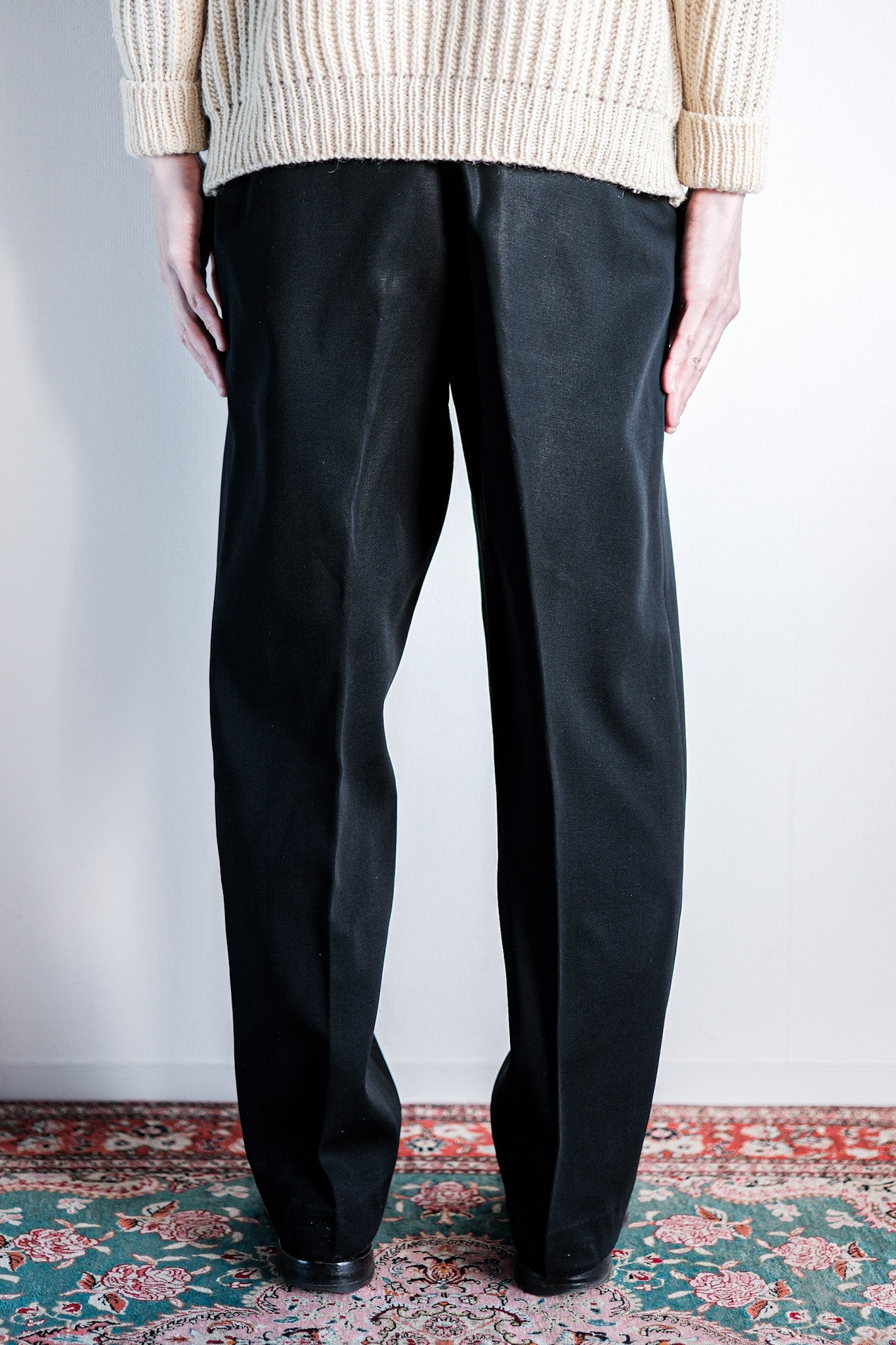［~40's］French Vintage Black Wool Trousers