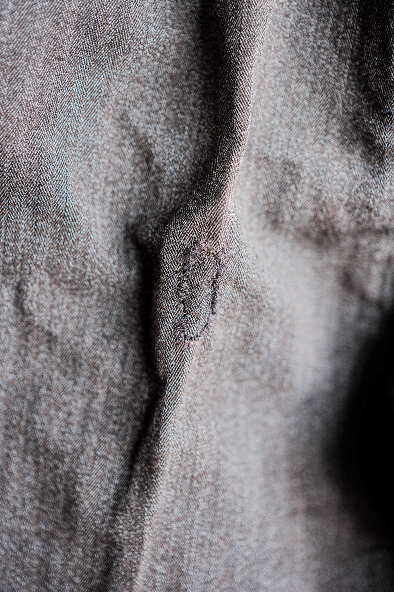 ［~20's］French Vintage Brown Salt & Pepper Cotton HBT Work Pants