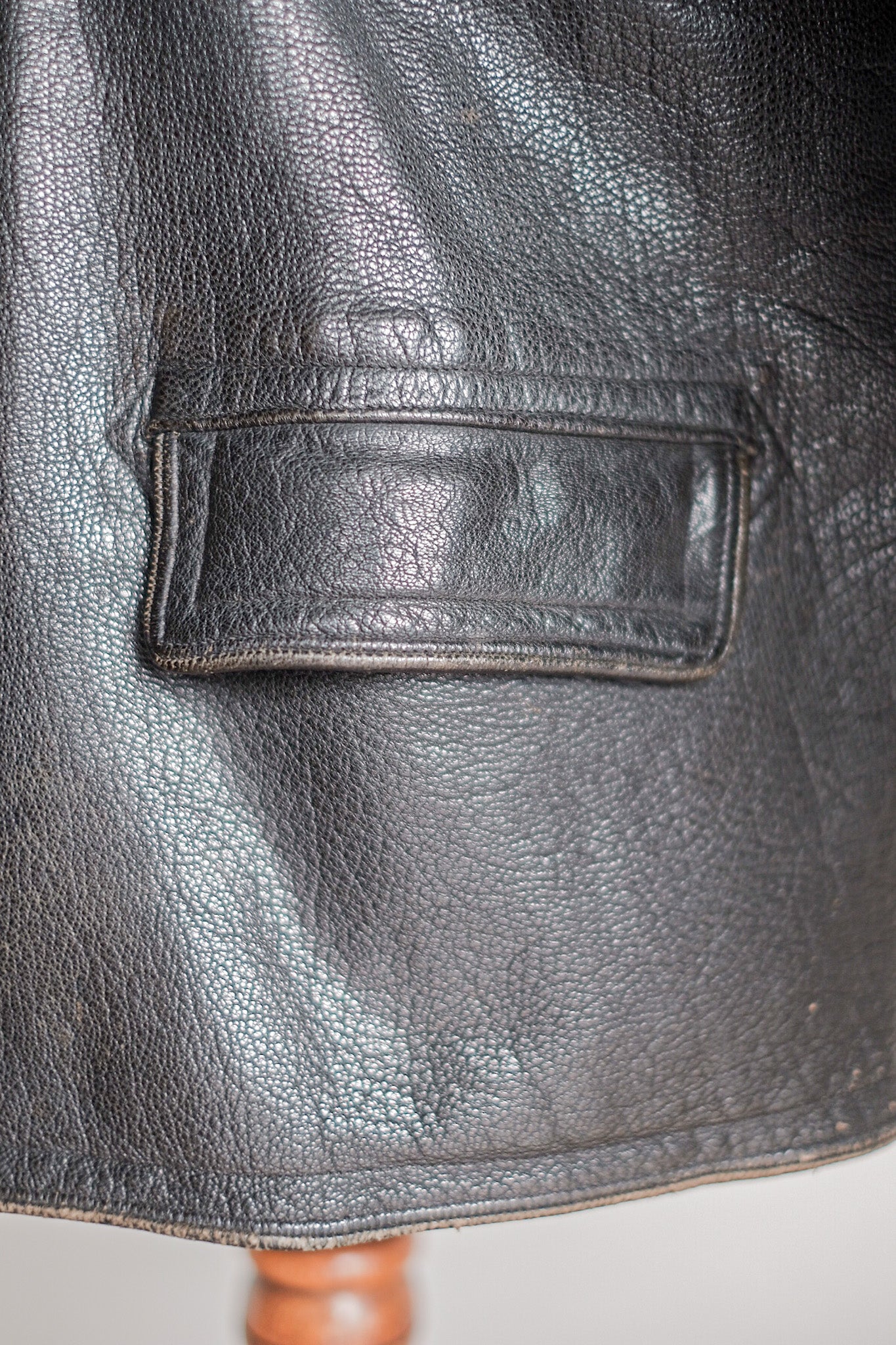 【~40's】Swedish Vintage Double Breasted Leather Jacket