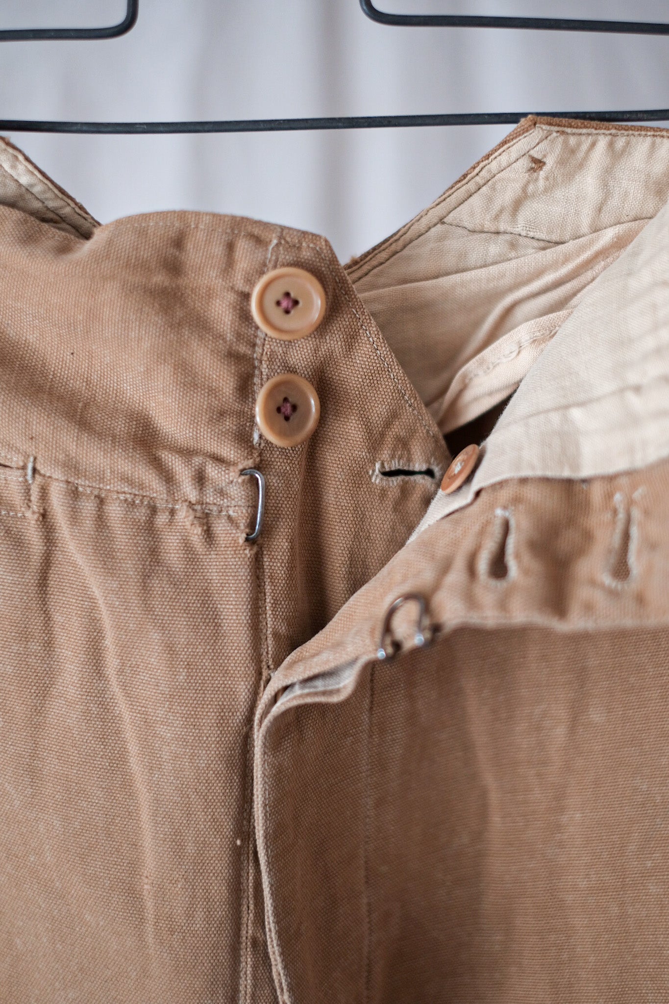 [〜40年代]法國復古棕色棉花褲