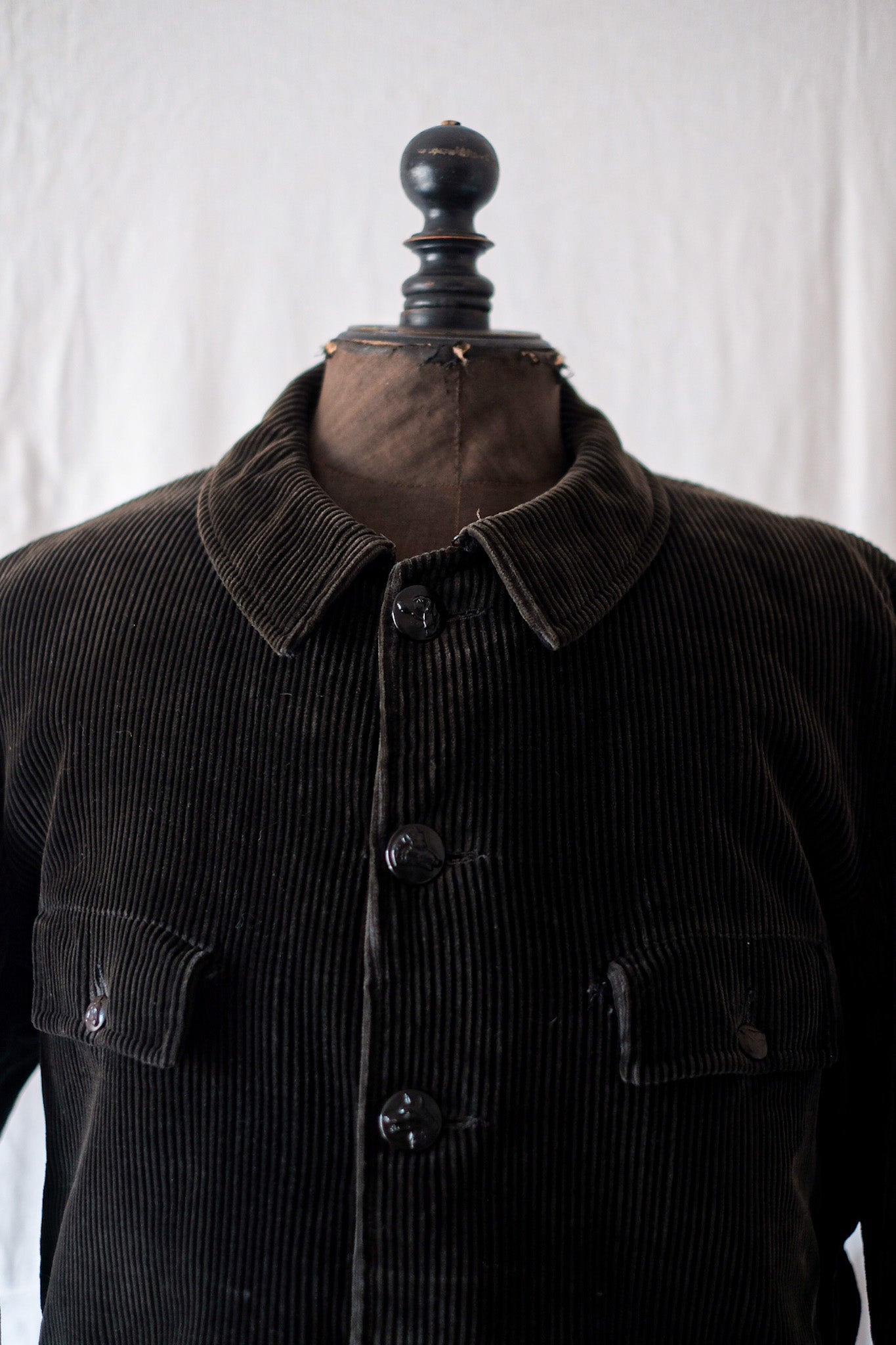 [〜40年代]法國復古深棕色燈芯絨狩獵夾克