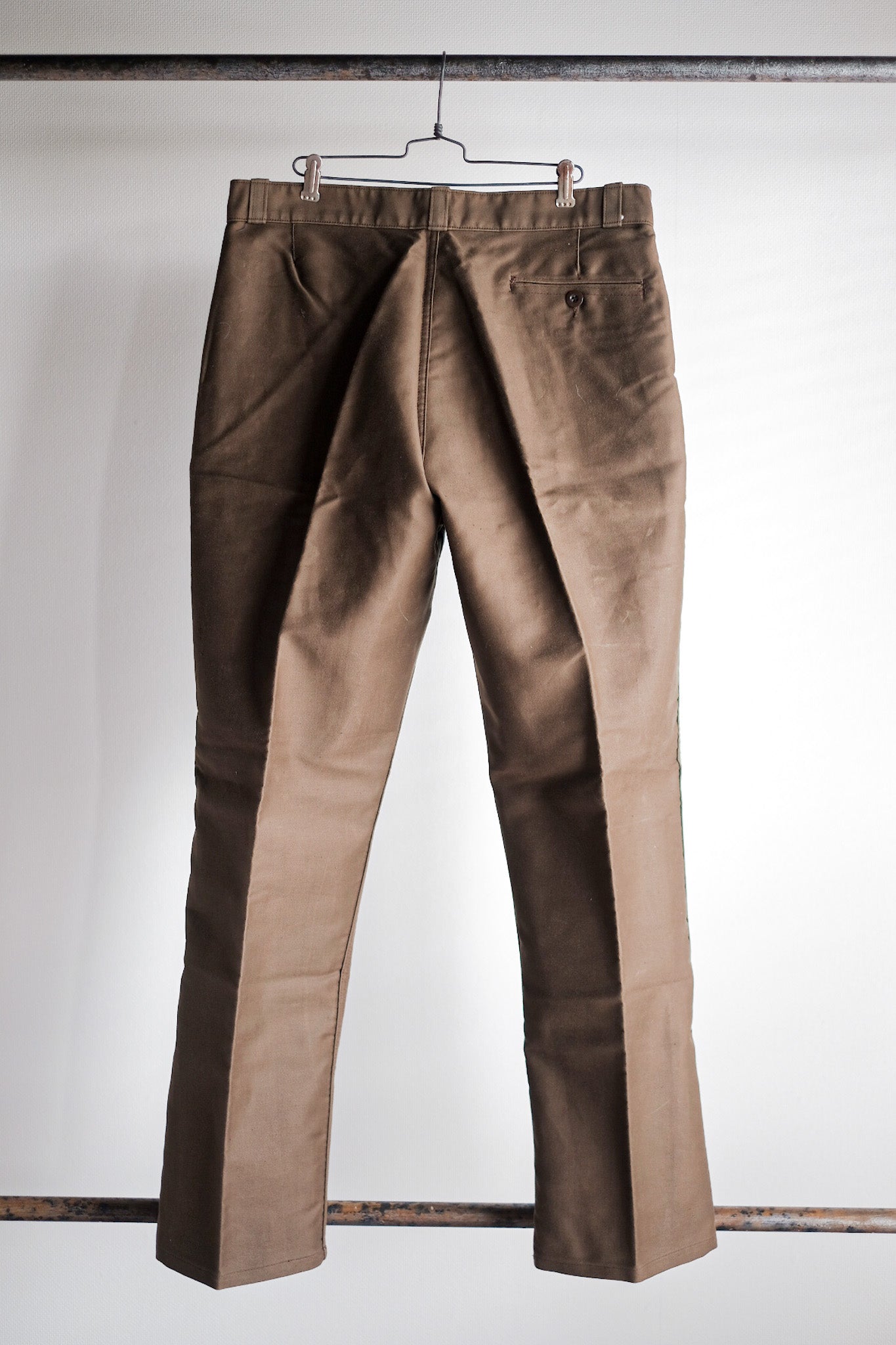 [~ 50's] French Vintage Brown Moleskin Work Pants "Dead Stock"