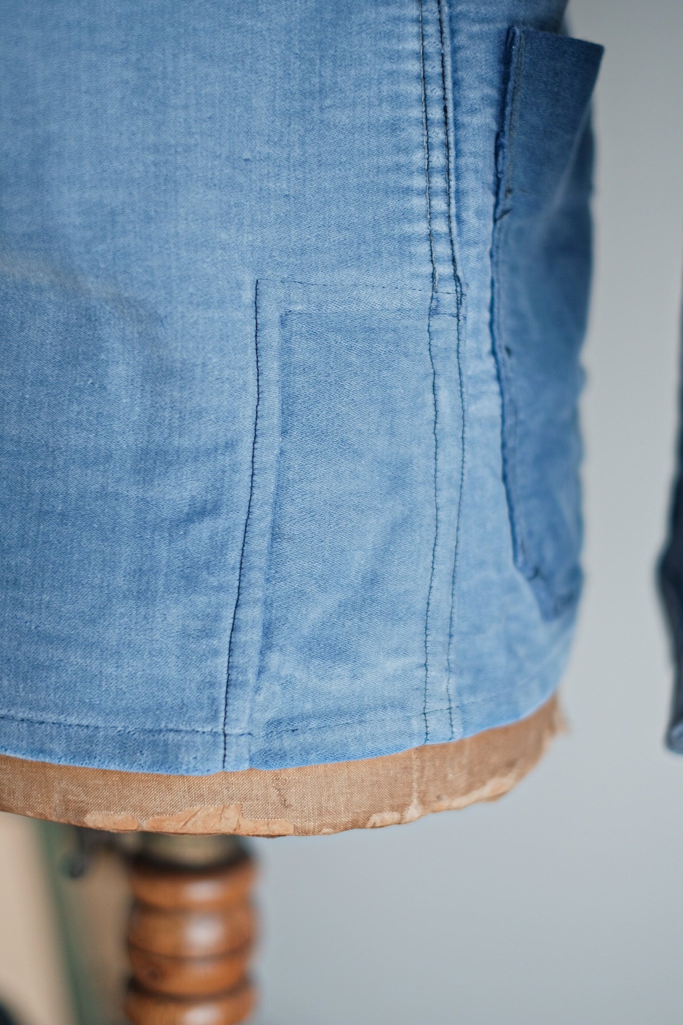 ［~50's］French Vintage Blue Moleskin Work Jacket "Le Mont St. Michel"