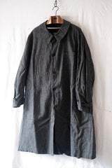 【~30's】French Vintage Black Chambray Duster Coat
