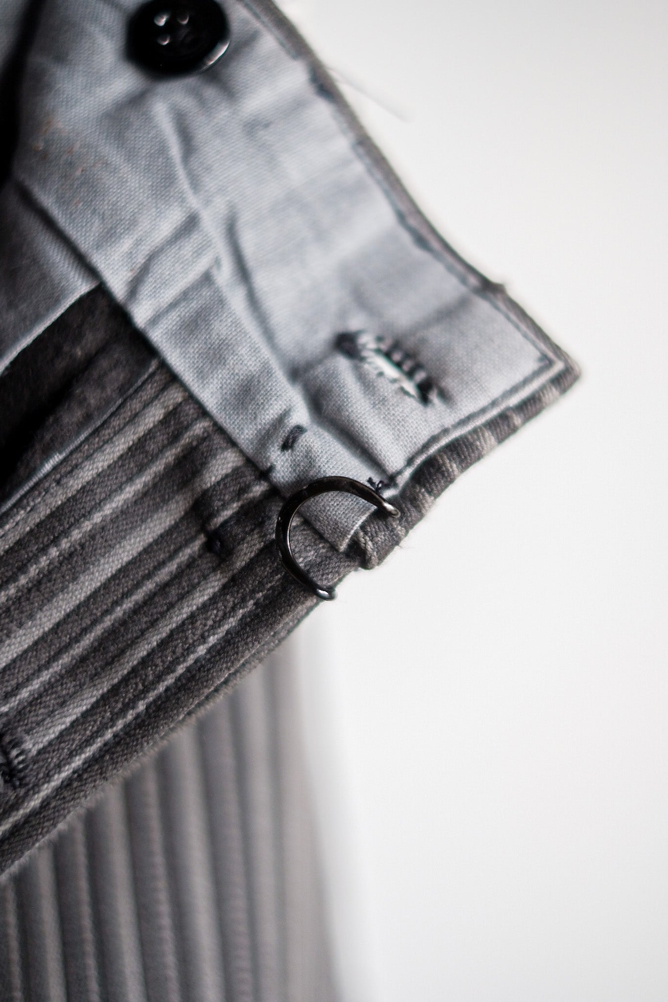 [~ 40's] Pantalon de travail à rayures en coton vintage français "Stock mort"