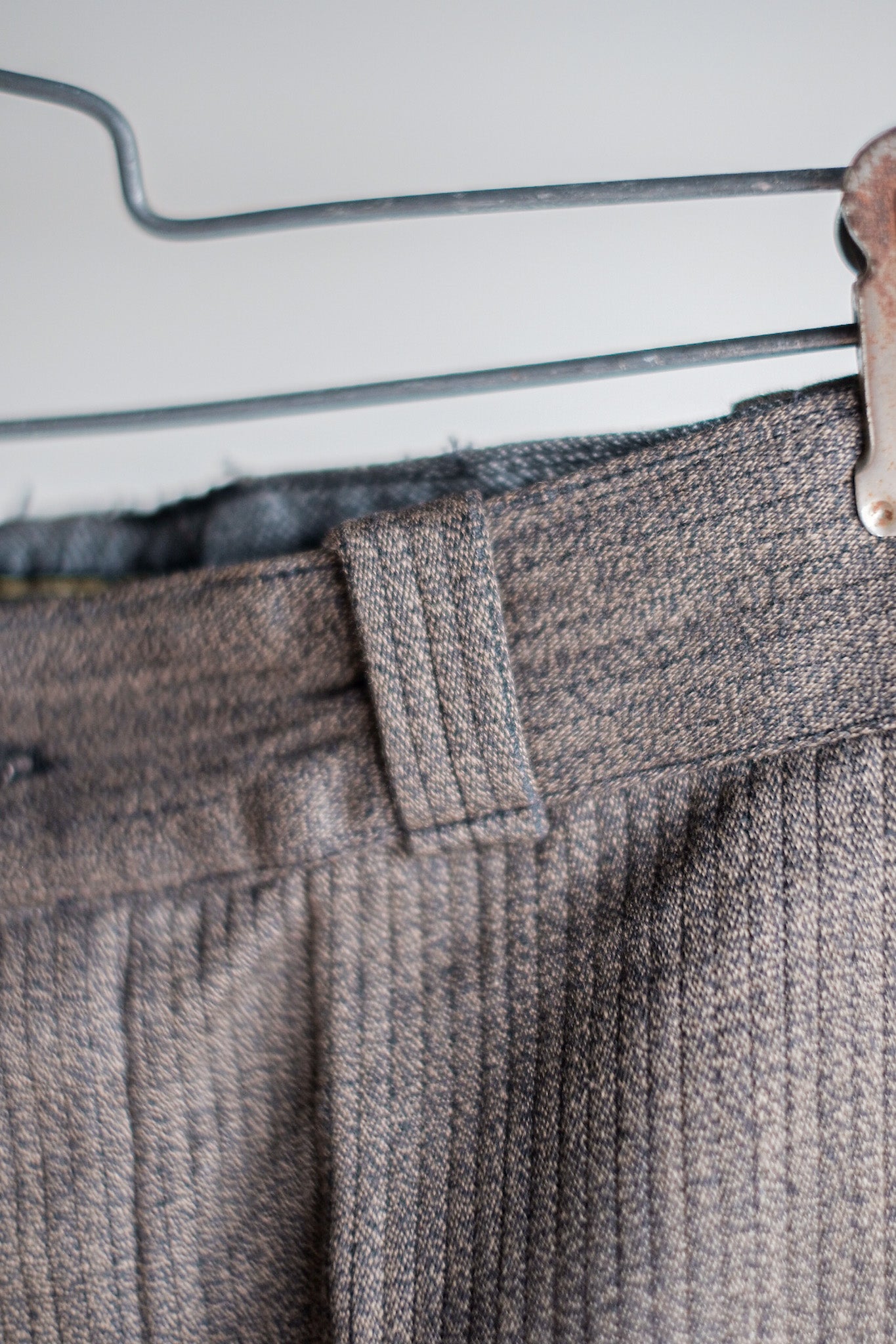 ［~40's］French Vintage Brown Salt & Pepper Cotton Pique Work Pants "Dead Stock"