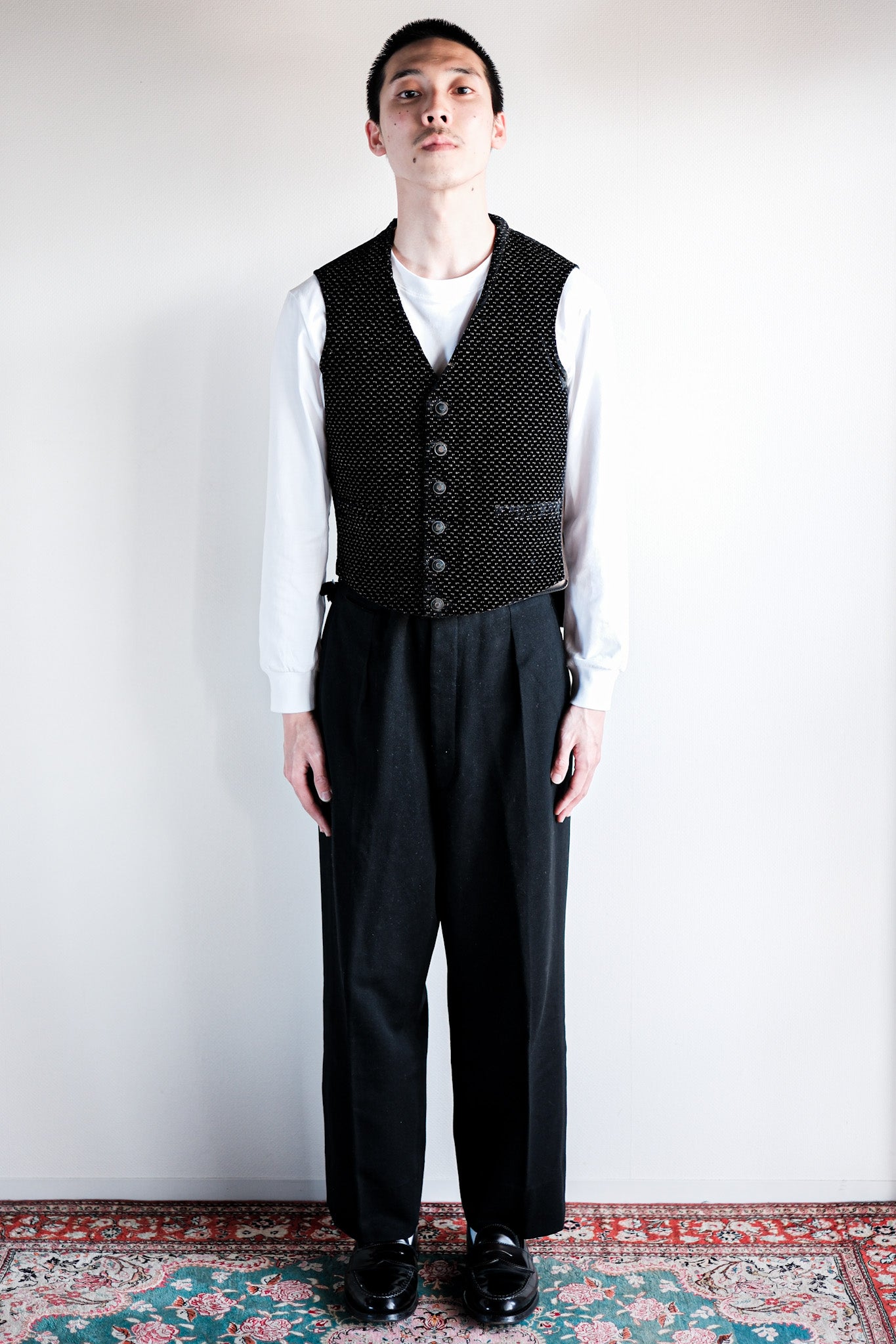 ［Late 19th C］French Antique Black Velvet Gilet