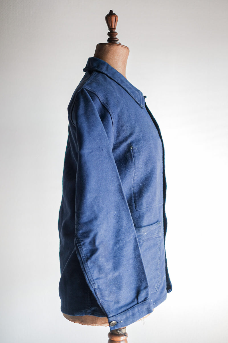 【~50's】French Vintage Blue Moleskin Work Jacket
