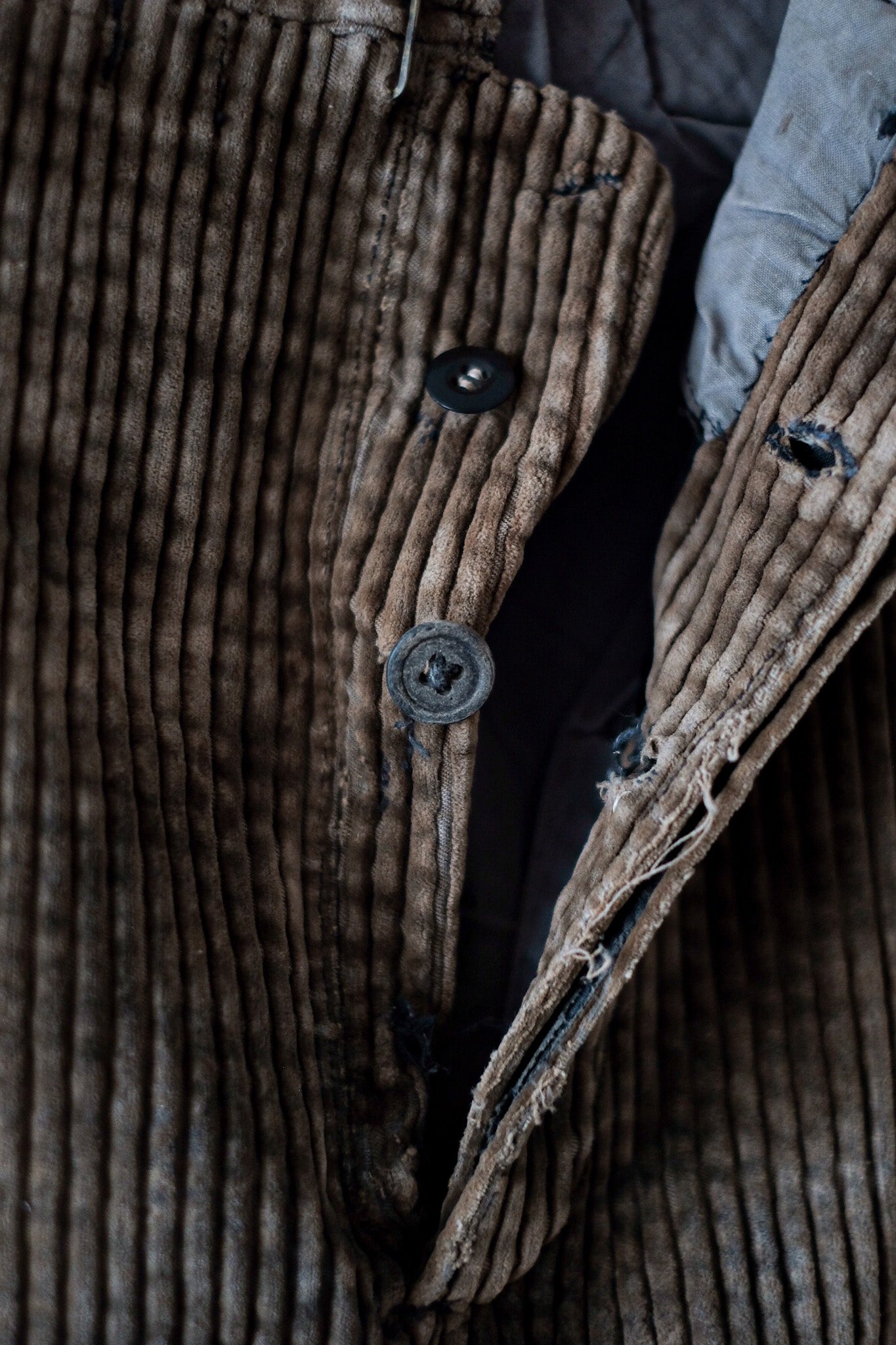 [~ 30's] French Vintage Brown Corduroy Work Pants "Adolphe Lafont"