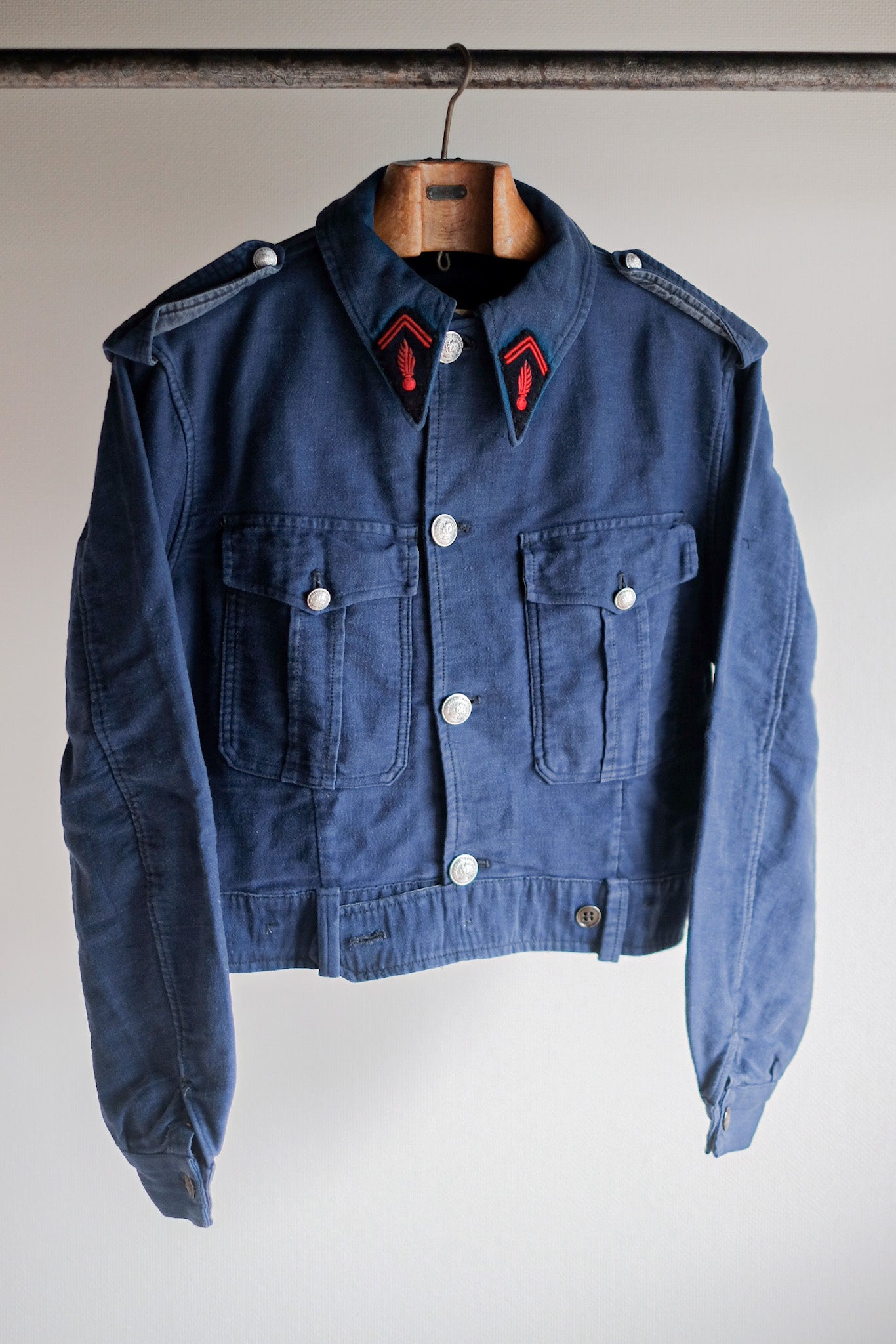 ［~40's］French Vintage Blue Moleskin Fireman Jacket
