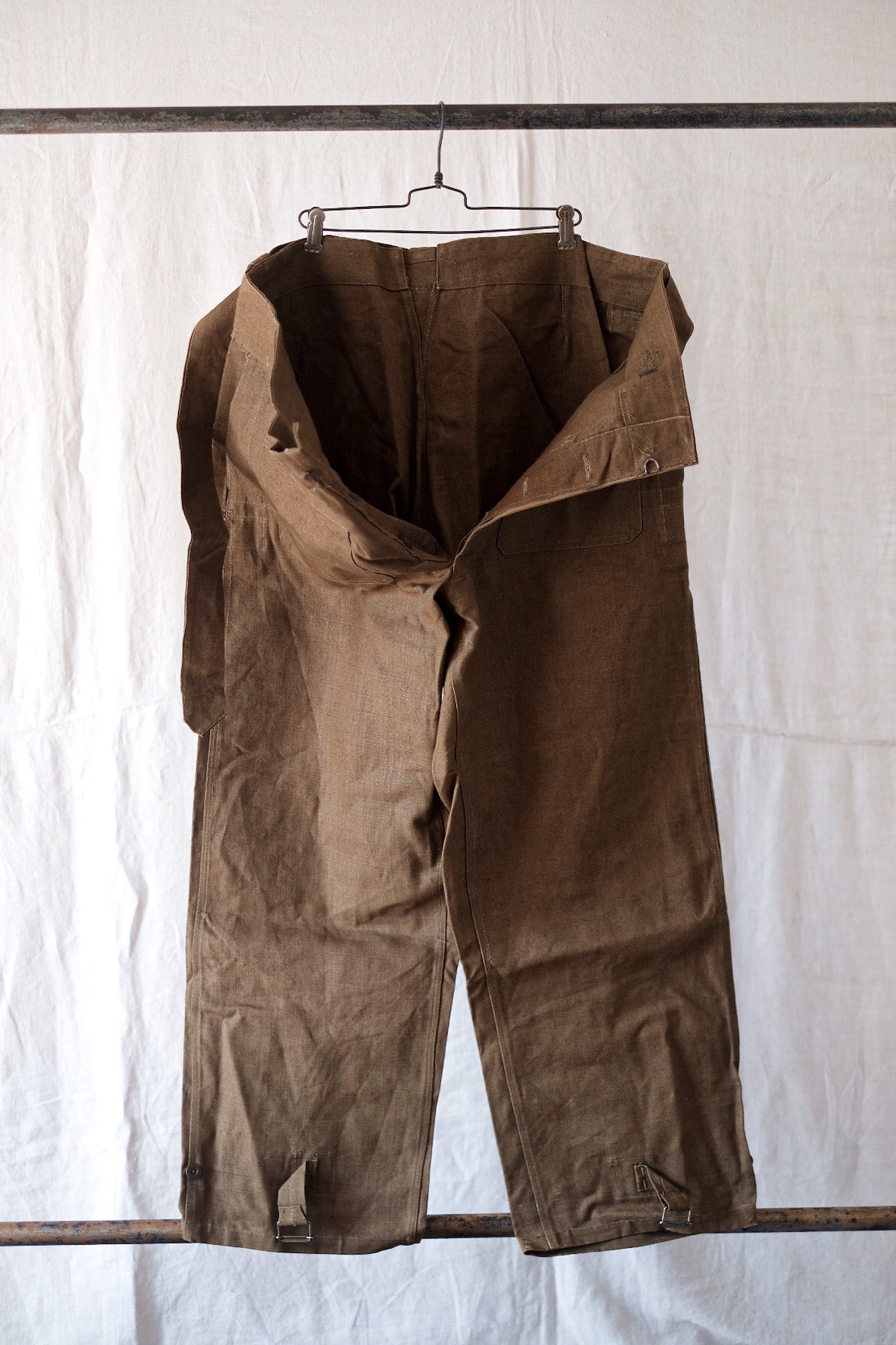 [~ 30's] French Army M38 Motorcycle Pants Linen Type "Dead Stock"