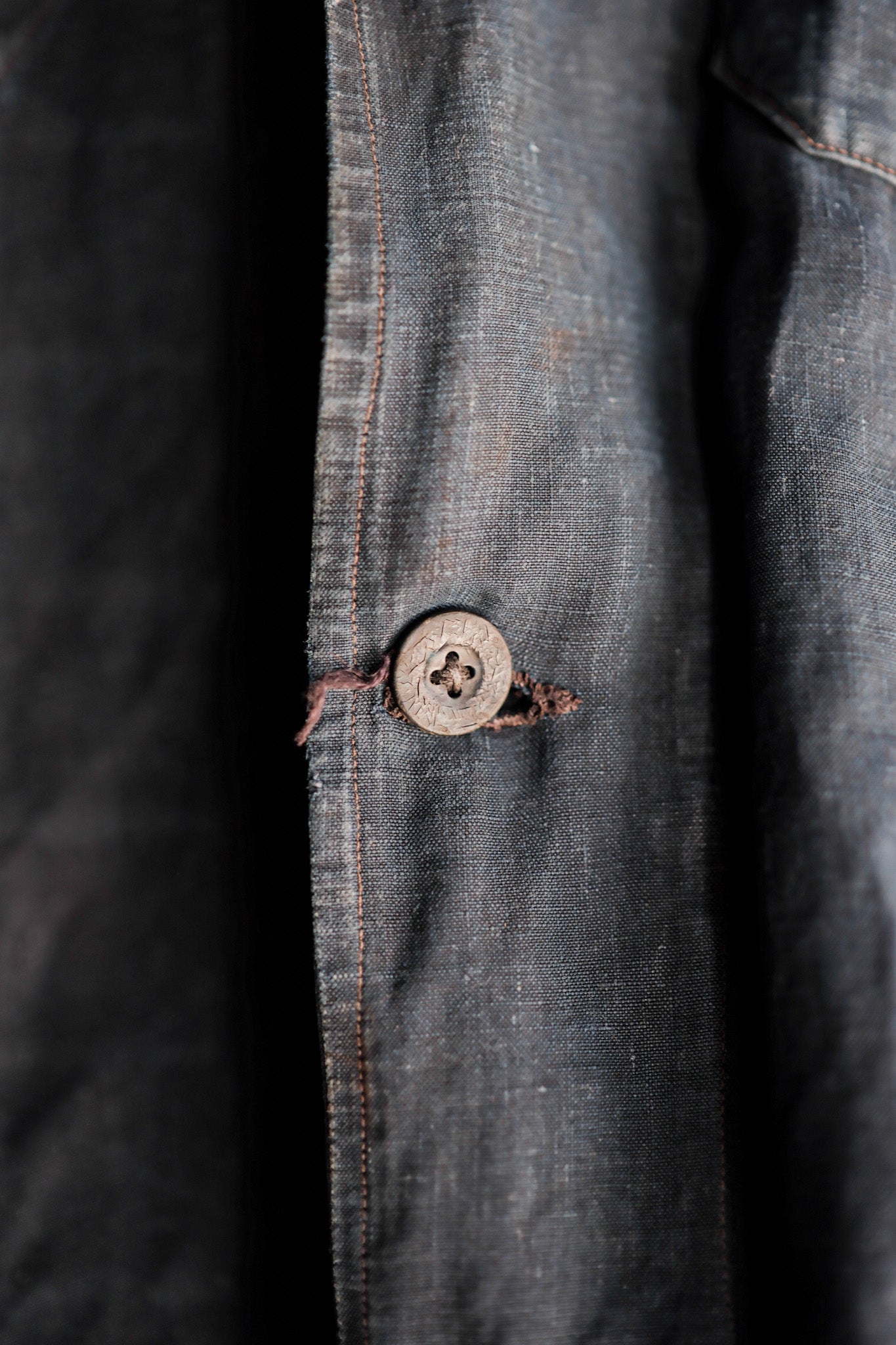 ［Early 20th C］French Antique Indigo Linen Maquignon Coat