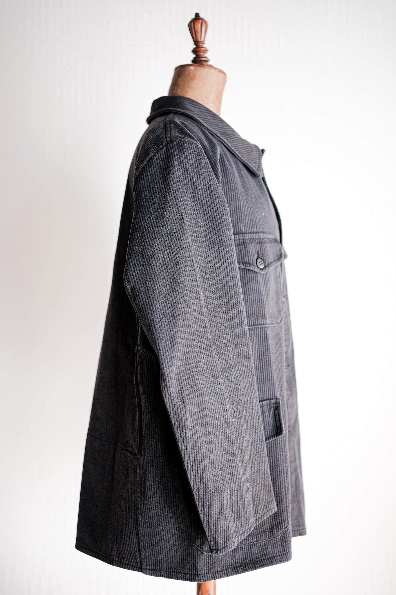 ［~60's］French Vintage Blue Gray Cotton Pique Hunting Jacket