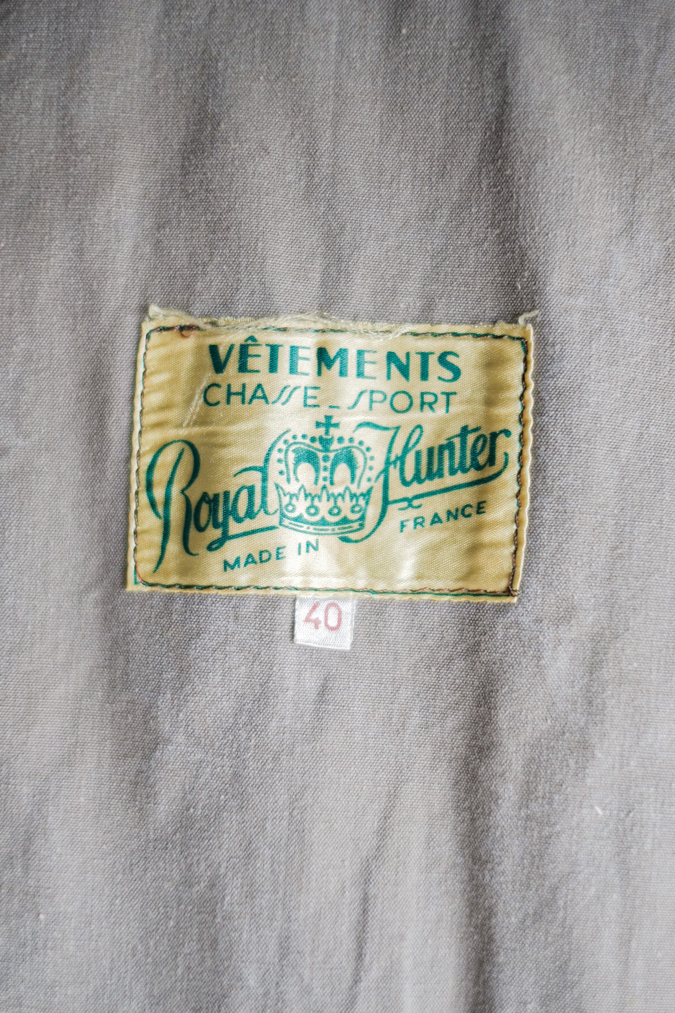 ［~60's］French Vintage Brown Salt & Pepper Cotton Pique Hunting Jacket