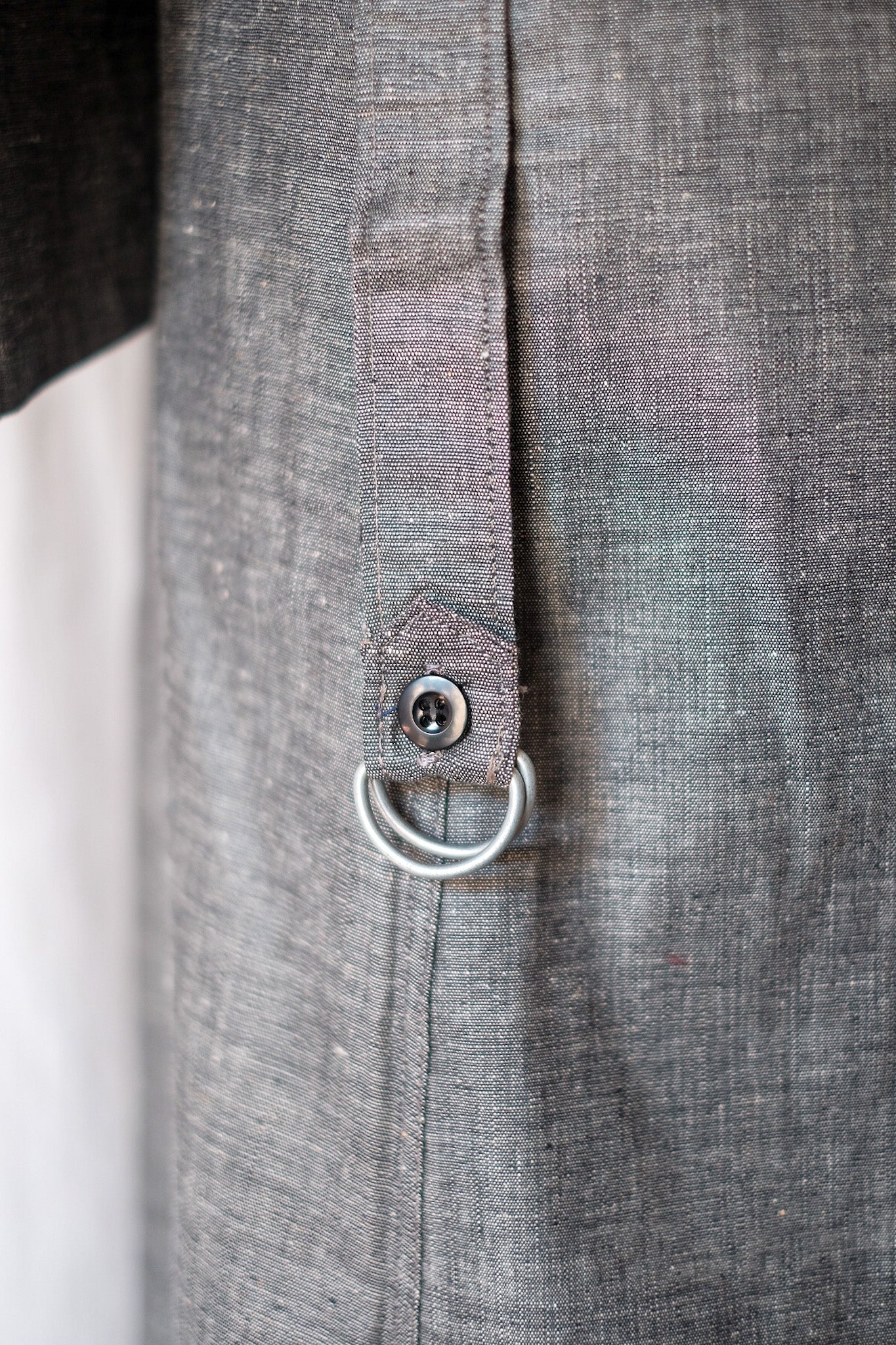 40's】French Vintage Linen Chambray Atelier Coat 40's】French Vintage Linen Chambray Atelier Coat