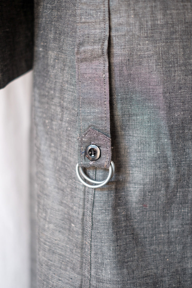 [~ 40's] ผ้าลินินวินเทจฝรั่งเศสแชมเบรย์ Atelier เสื้อโค้ท "Au Molinel" "Dead Stock"