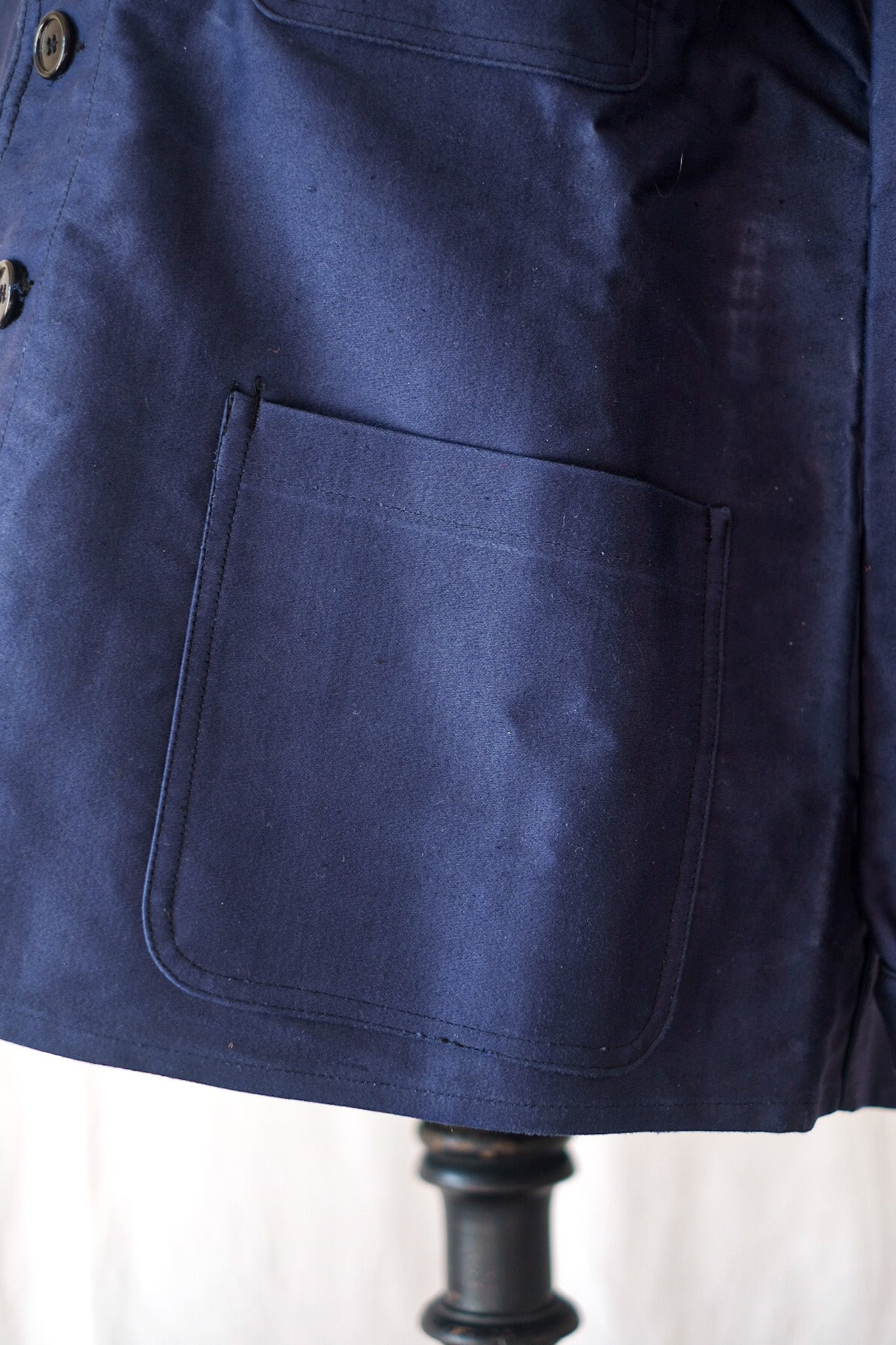 [〜40年代]法國復古藍色摩爾斯金屬夾克“死庫存”