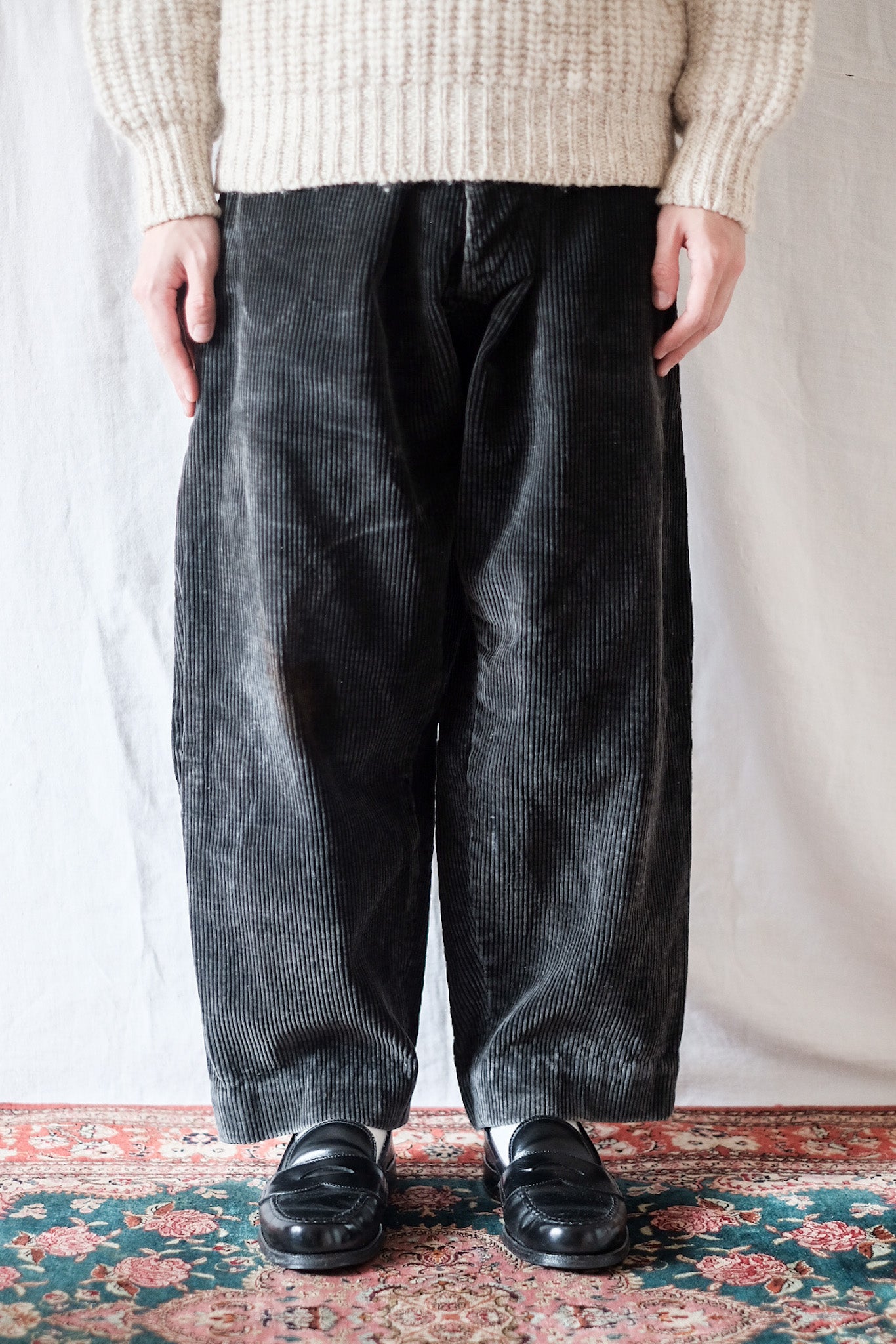 [〜30年代]法國復古黑色燈芯絨工作褲“ Adolphe Lafont”