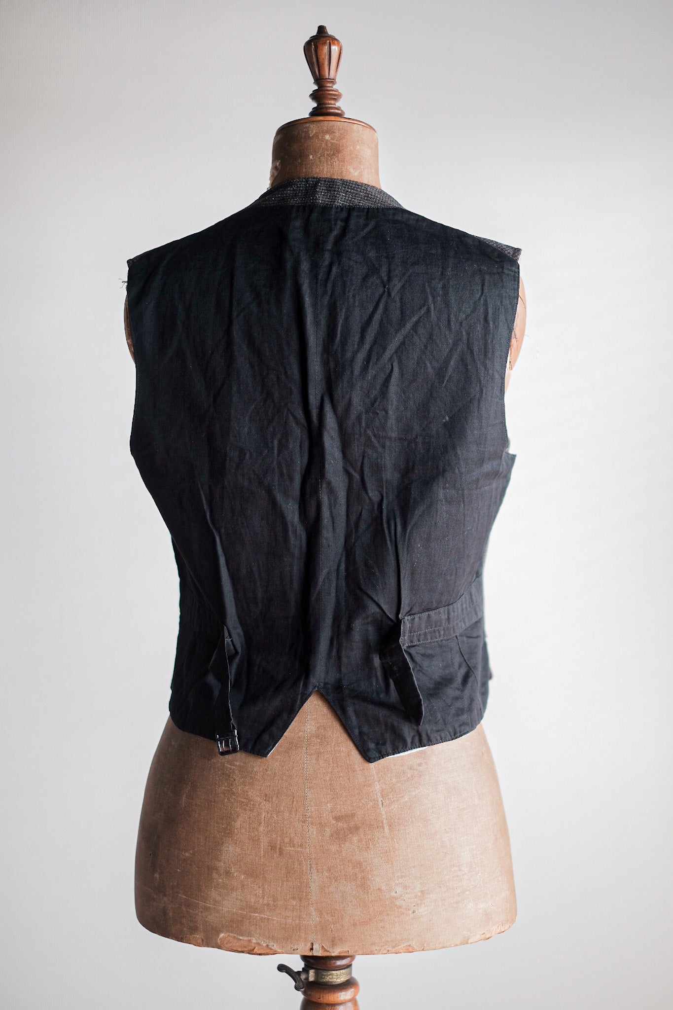 ［~30's］French Vintage Gray Wool Work Gilet