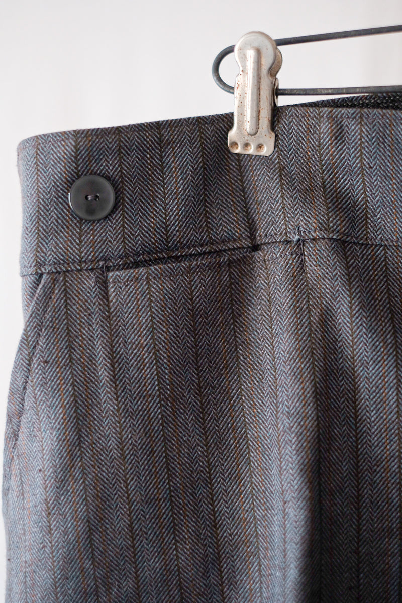 【~50's】French Vintage Cotton Striped HBT Work Pant "Dead Stock"