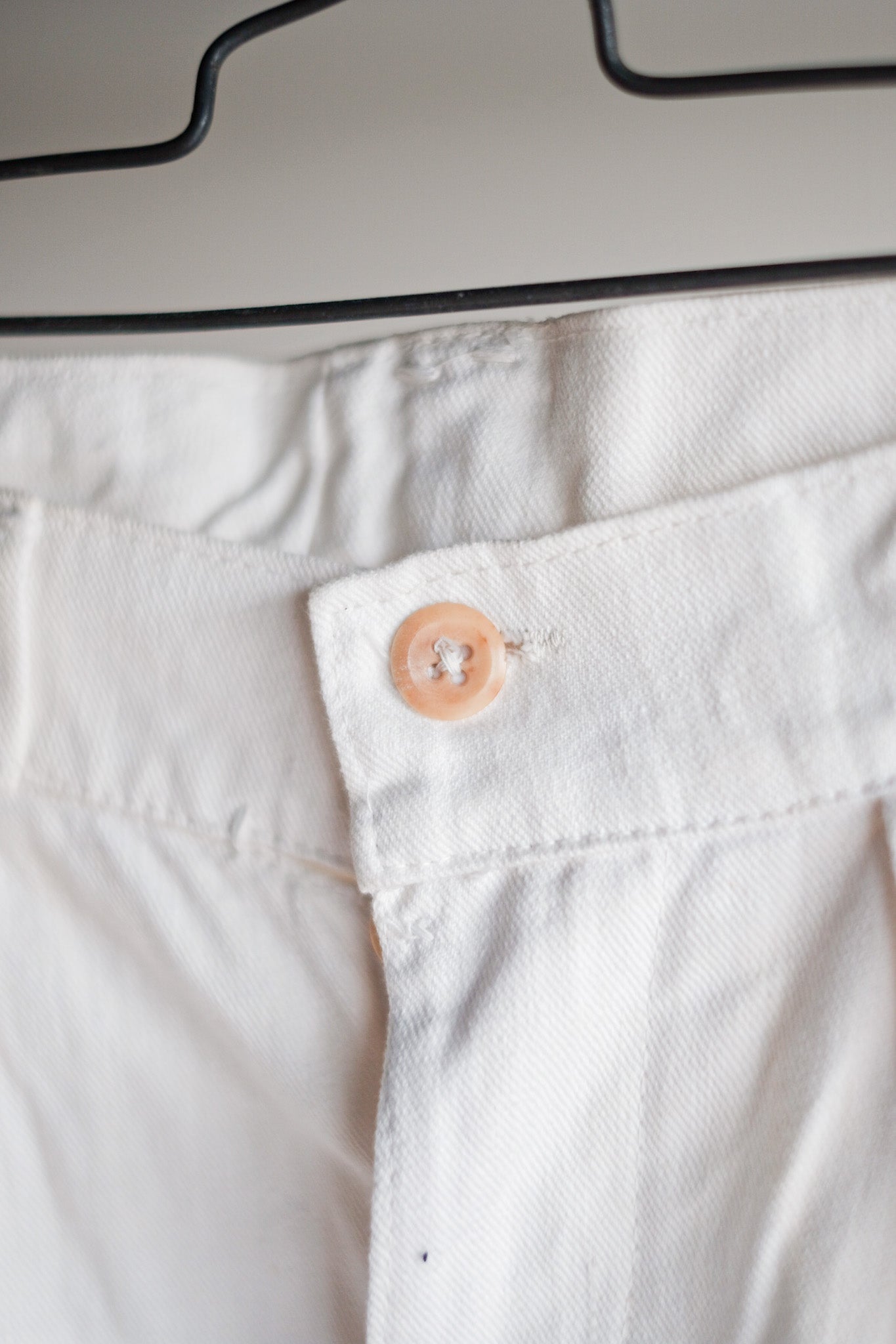 ［~50's］French Army White Cotton Trousers Size. 84