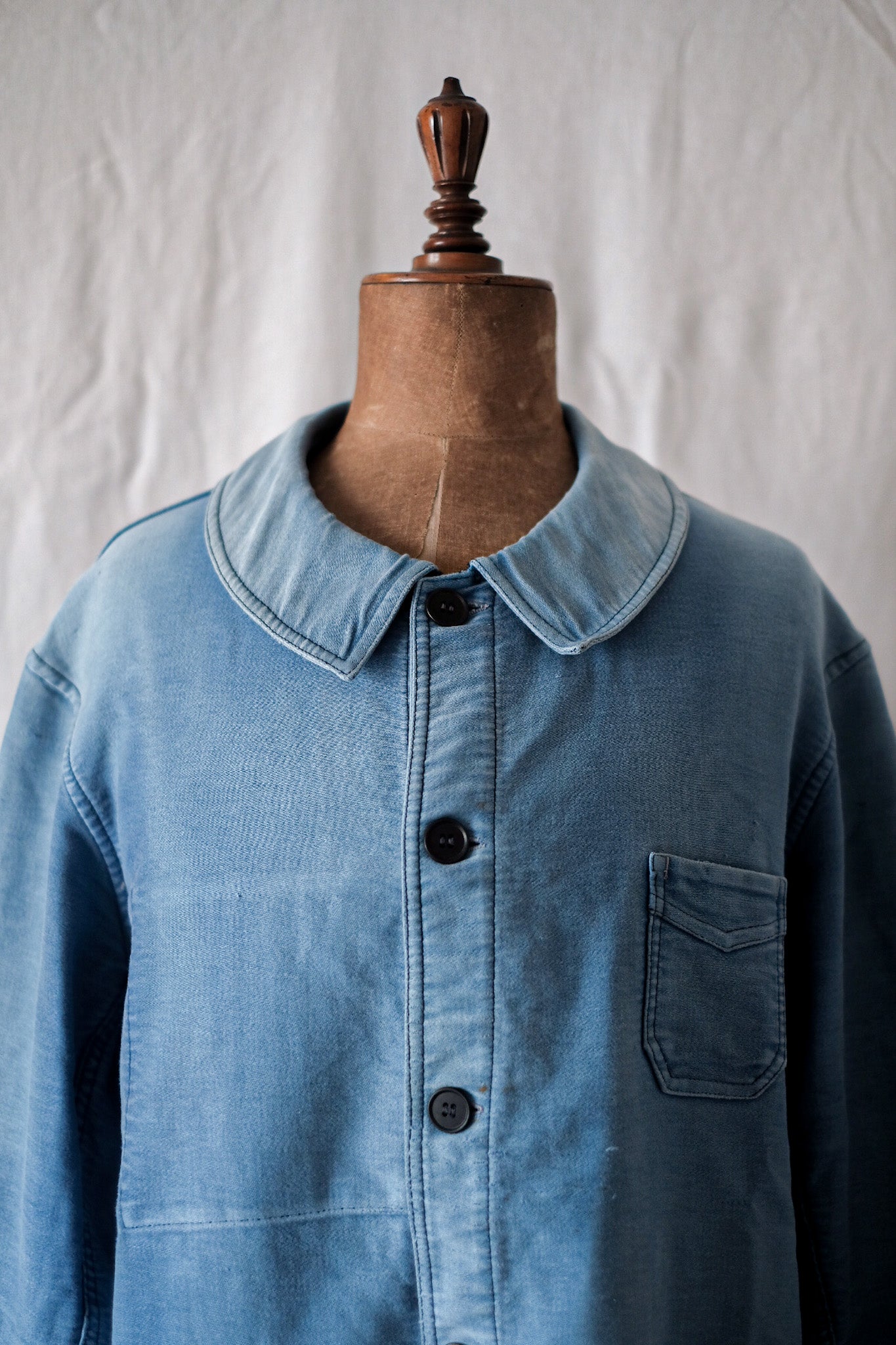 【~40's】French Vintage Blue Moleskin Work Jacket
