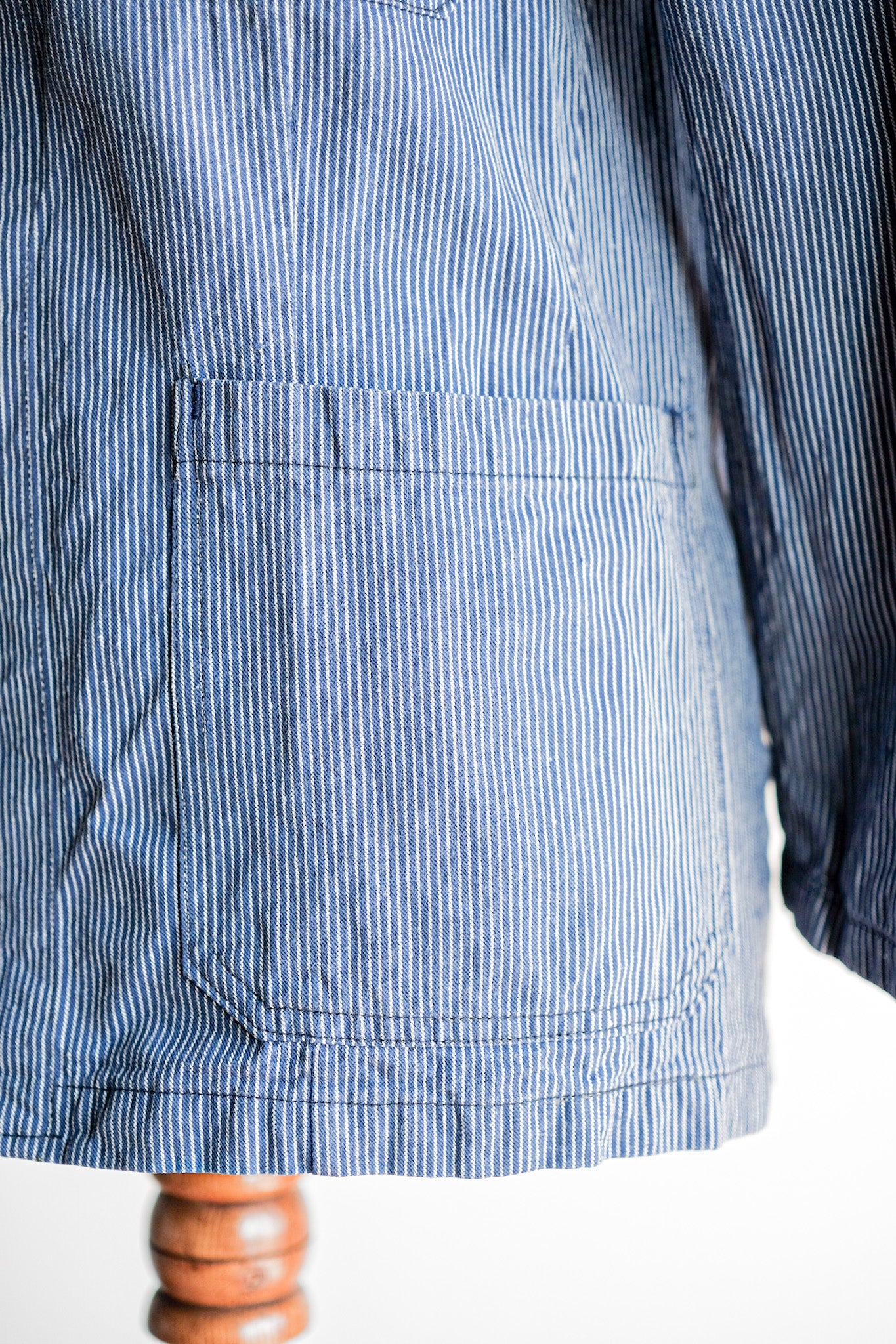 【~60's】French Vintage Cotton Striped Work Jacket "AU MOLINEL"