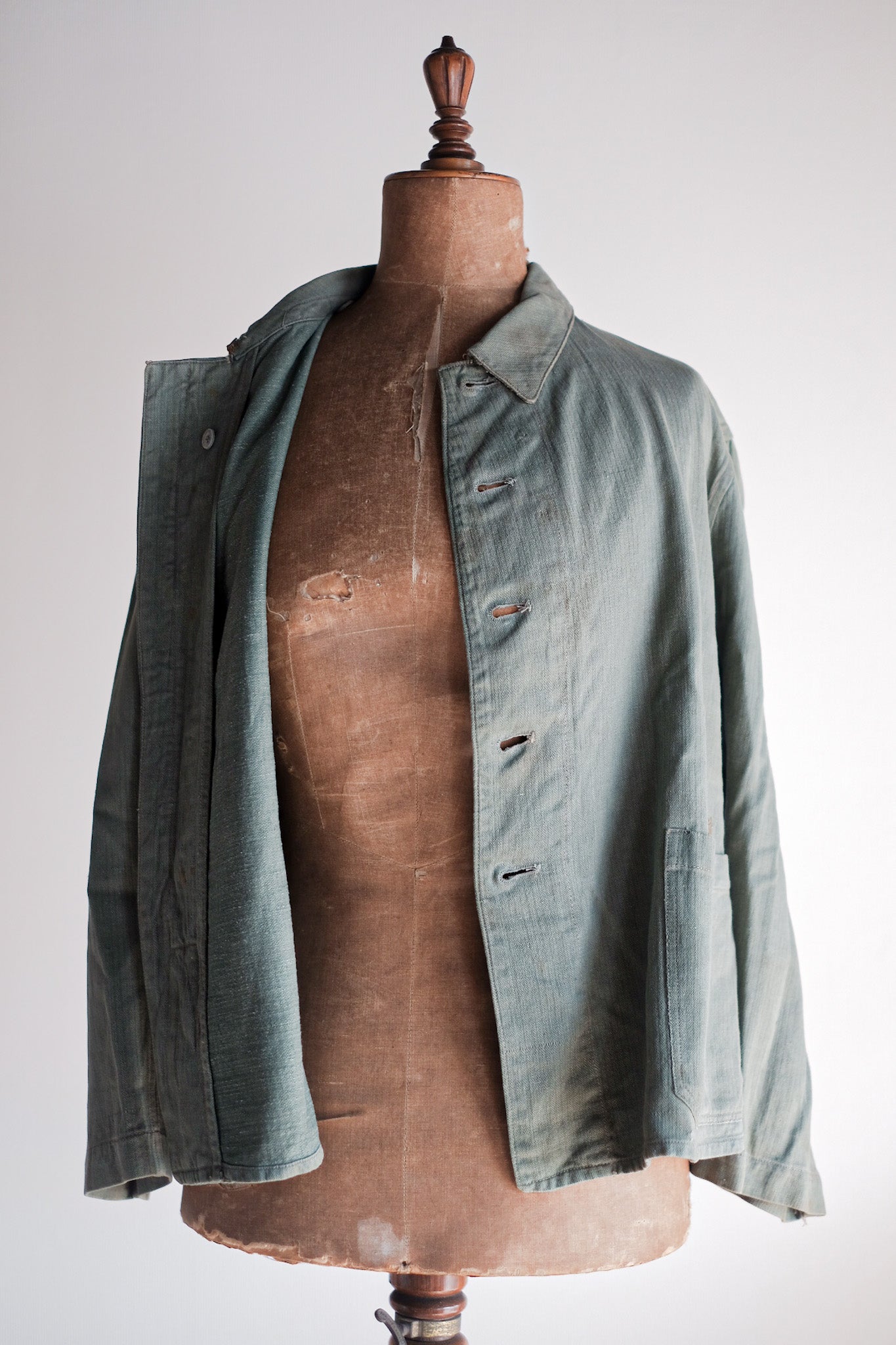 ［~30's］WW2 German Army Drillich Green HBT Linen Jacket