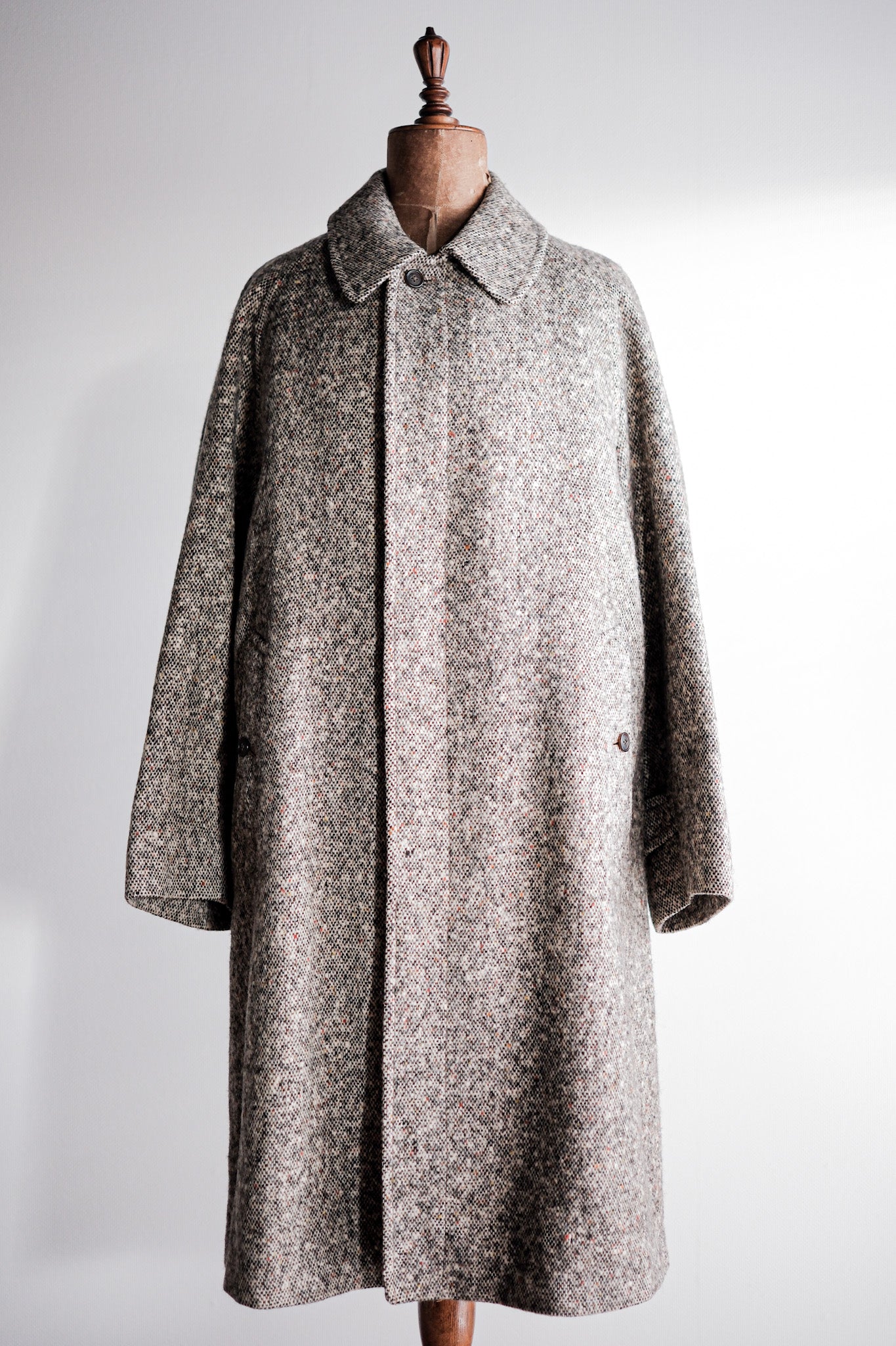 ［~70's］Vintage Burberry's Single Raglan Balmacaan Coat Size.38R "IRISH TWEED" "RAINBOW C 別注"