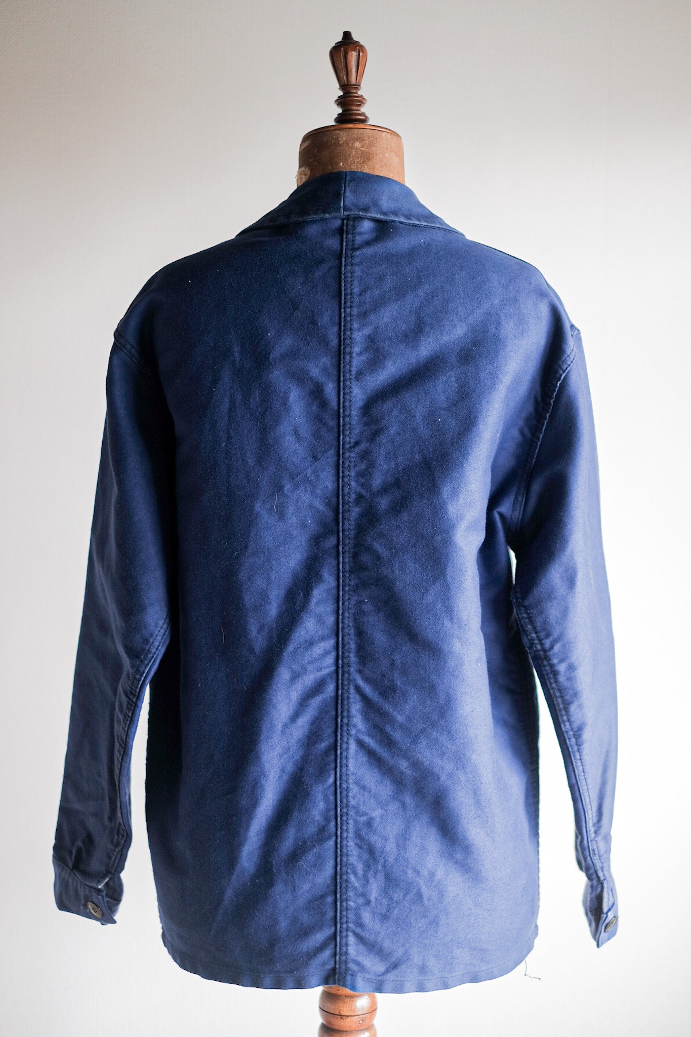 [~ 60's] French Vintage Blue Moleskin Work Jacket "4 Buttons"