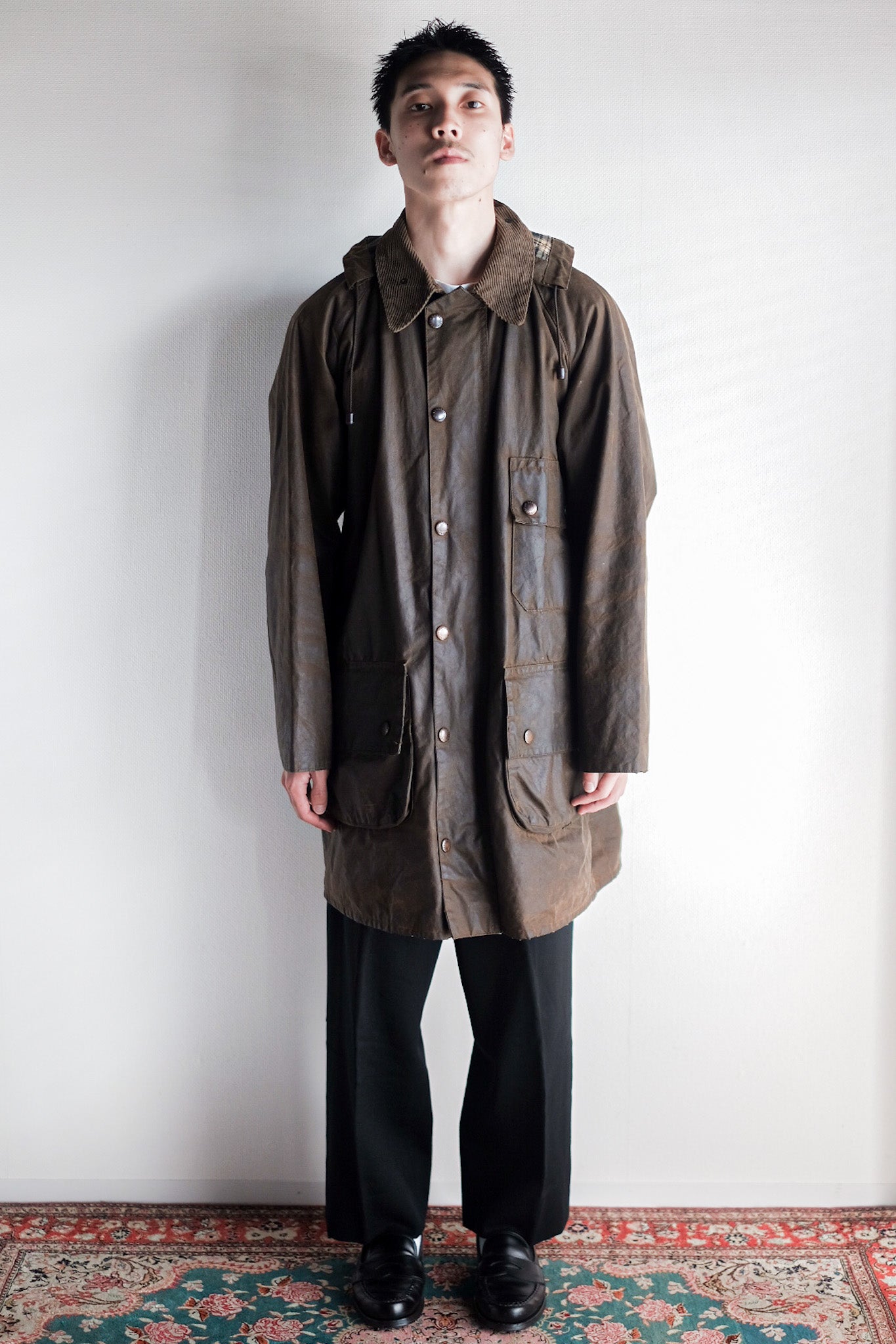 ［~80's］Vintage Barbour "SOLWAY ZIPPER" With Hood 2 Crest Size.40
