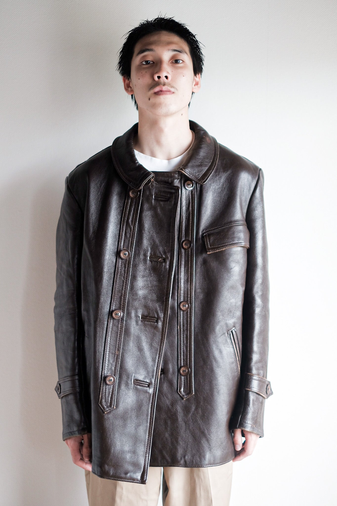 60's] French Vintage Le Corbusier Leather Work Jacket