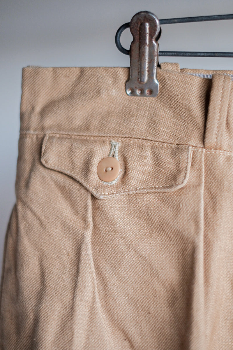 【~50's】French Vintage Cotton Linen Chino Trousers "Garally Lafayette" "Dead Stock"
