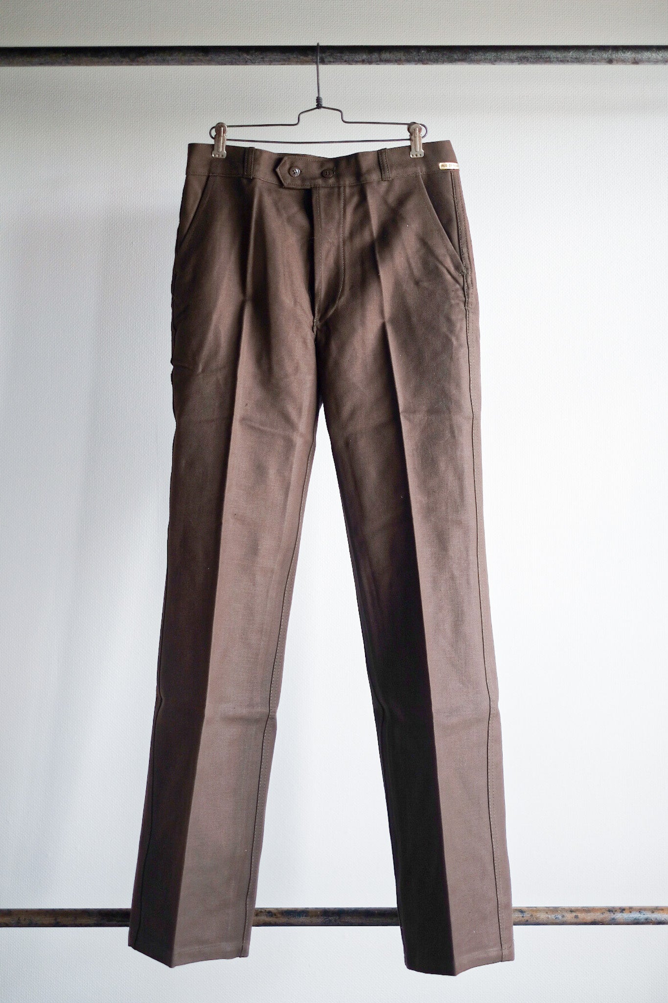 ［~50's］French Vintage Brown Cotton Twill Work Pant "AUMOLINEL" "Dead Stock"