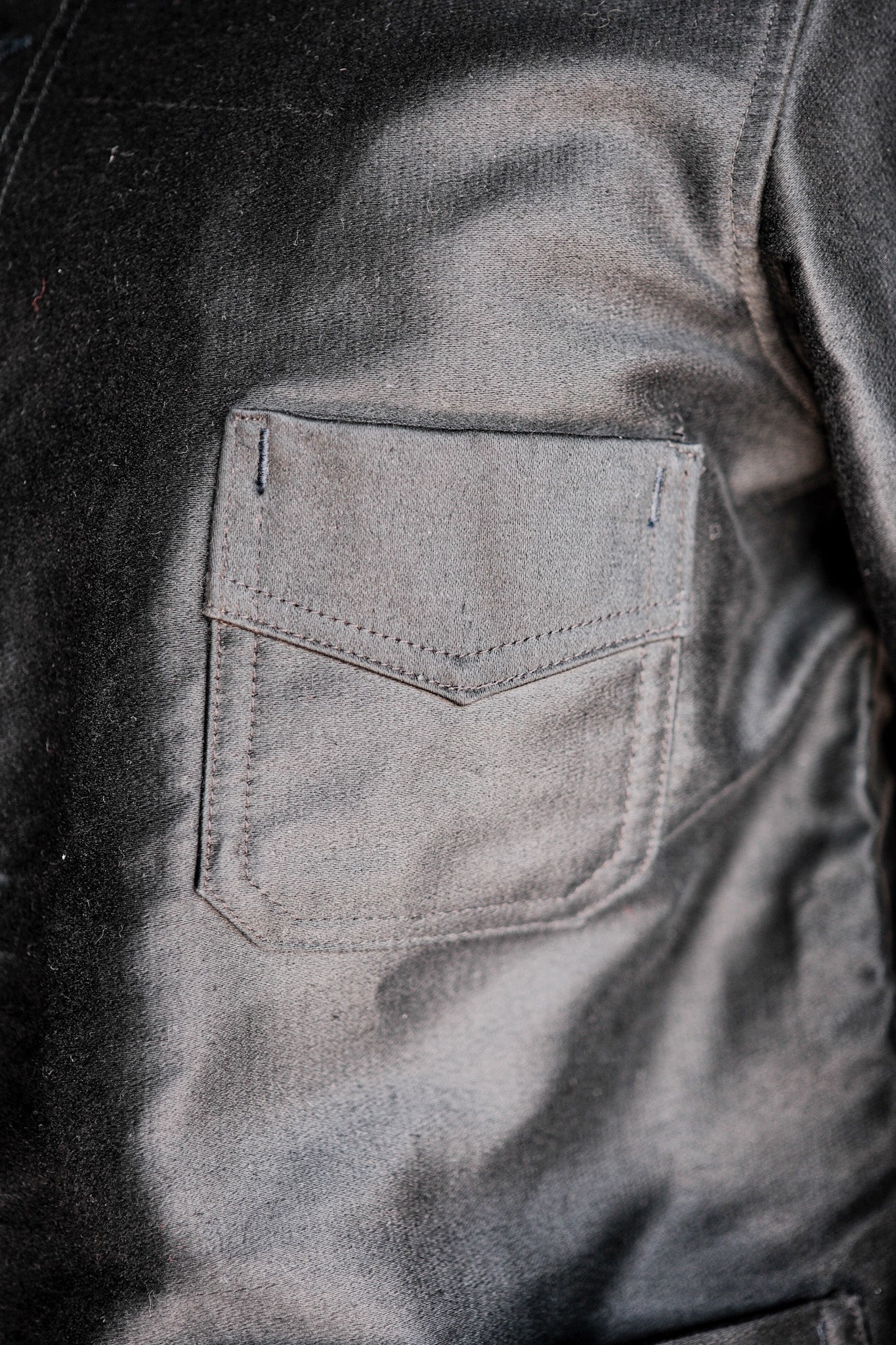 ［~50's］French Vintage Black Moleskin Work Jacket "Dead Stock"