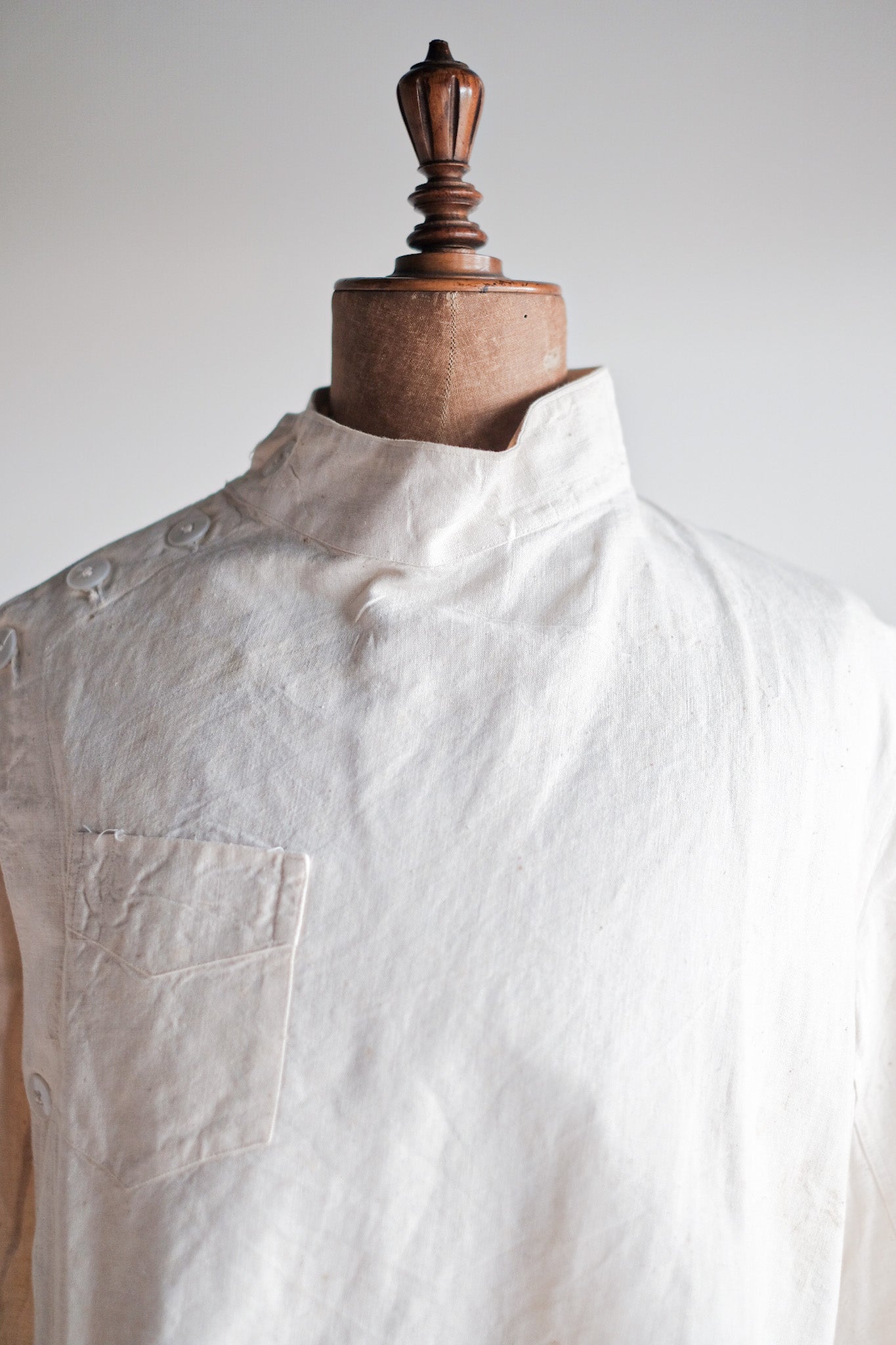 ［~50's］French Army Linen Jacket Hospital Military "Dead Stock"