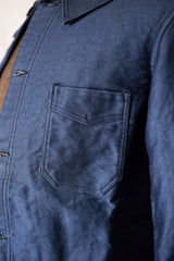 【~30's】Le Sanglier Blue Moleskin Work Jacket "Dead Stock"