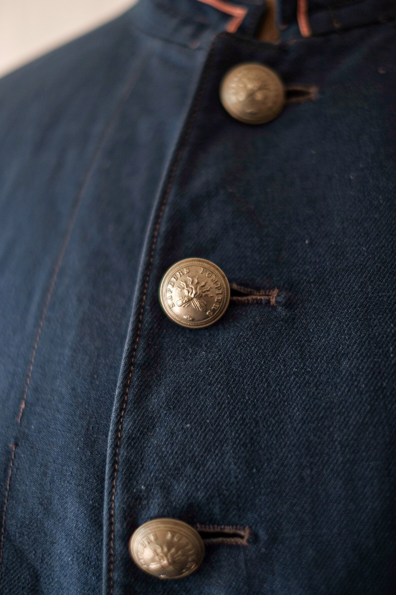 ［~30's］French Vintage Indigo Cotton Twill Fireman Jacket