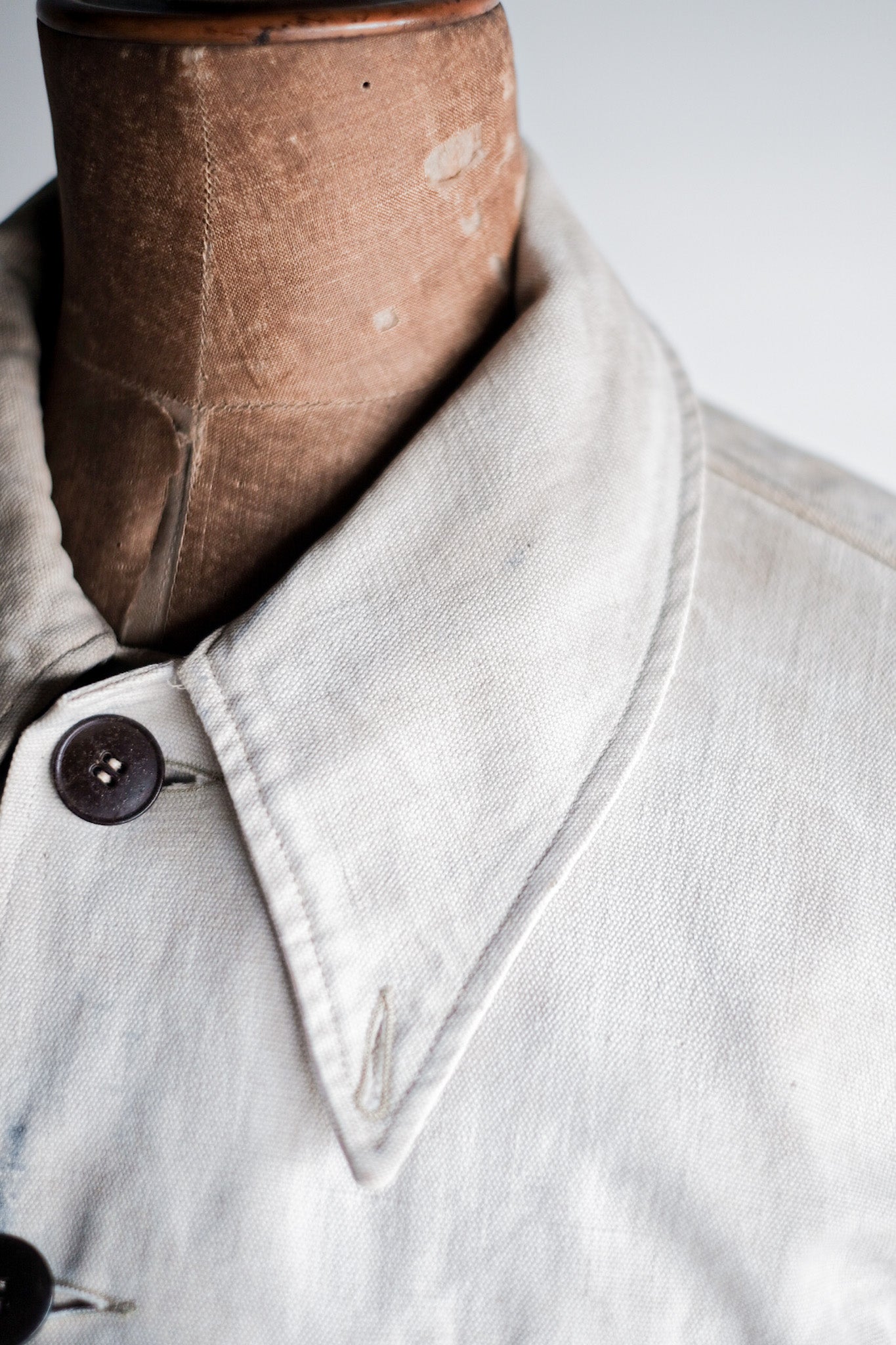［~50's］French Vintage White Cotton Canvas Work Jacket