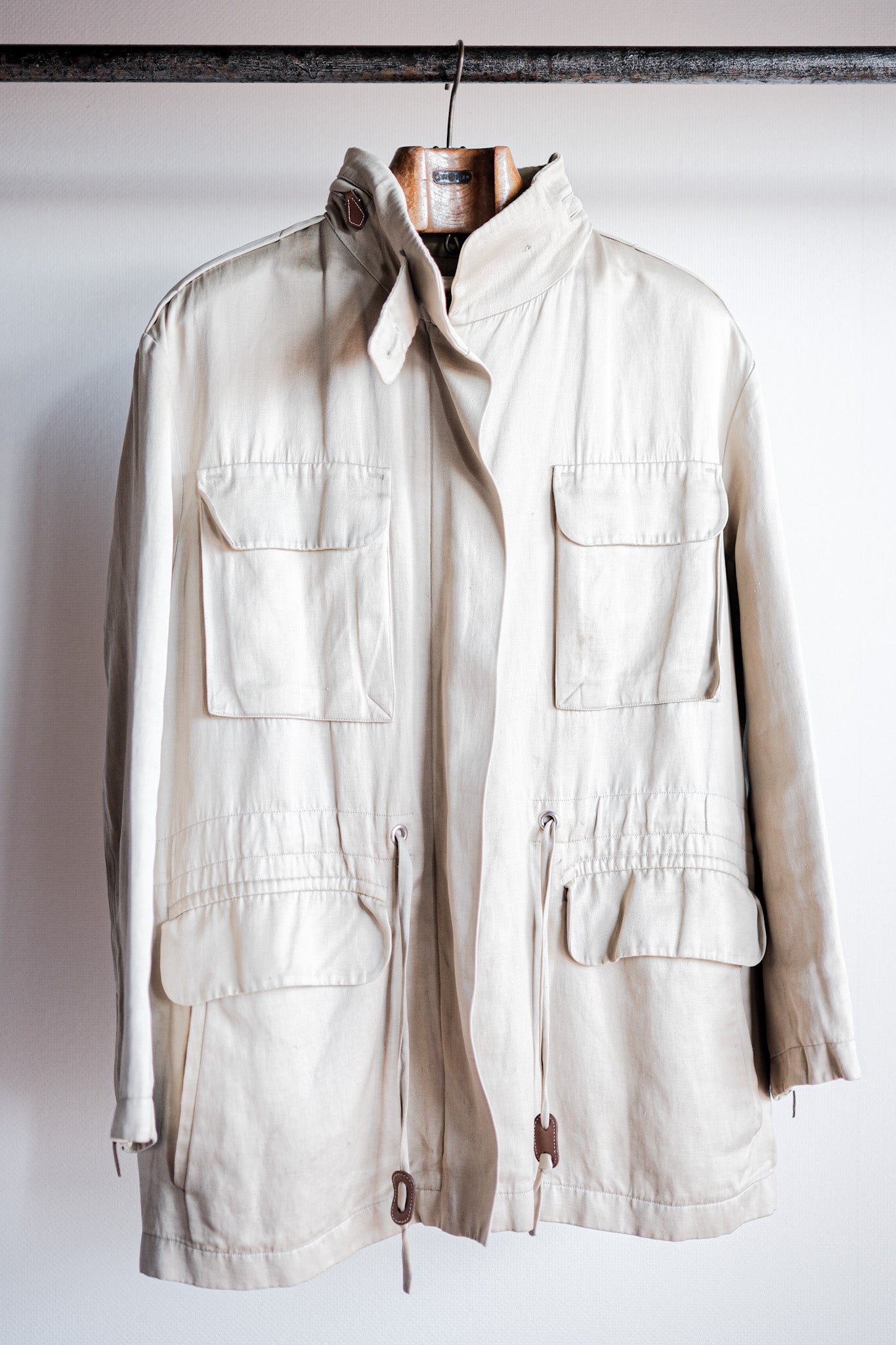 [~ 00's] Old Hermès Paris en lin veste par Martin Margiela Taille.42