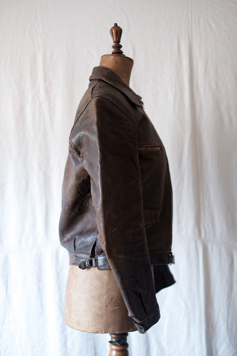 40's】French Vintage Leather Cyclist Jacket – VIEUX ET NOUVEAU