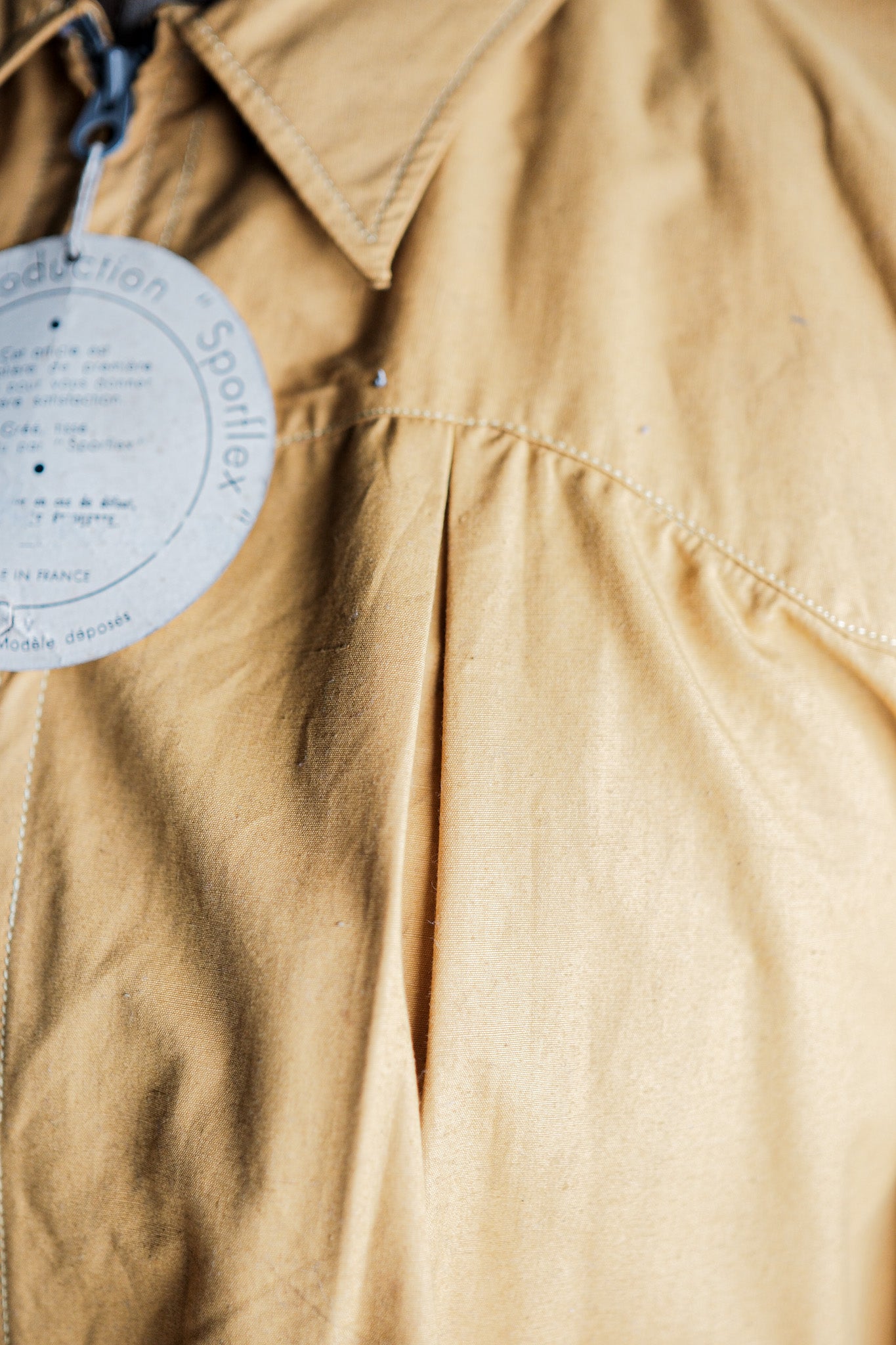［~40's］French Vintage Yellow Cotton Jacket "Dead Stock"