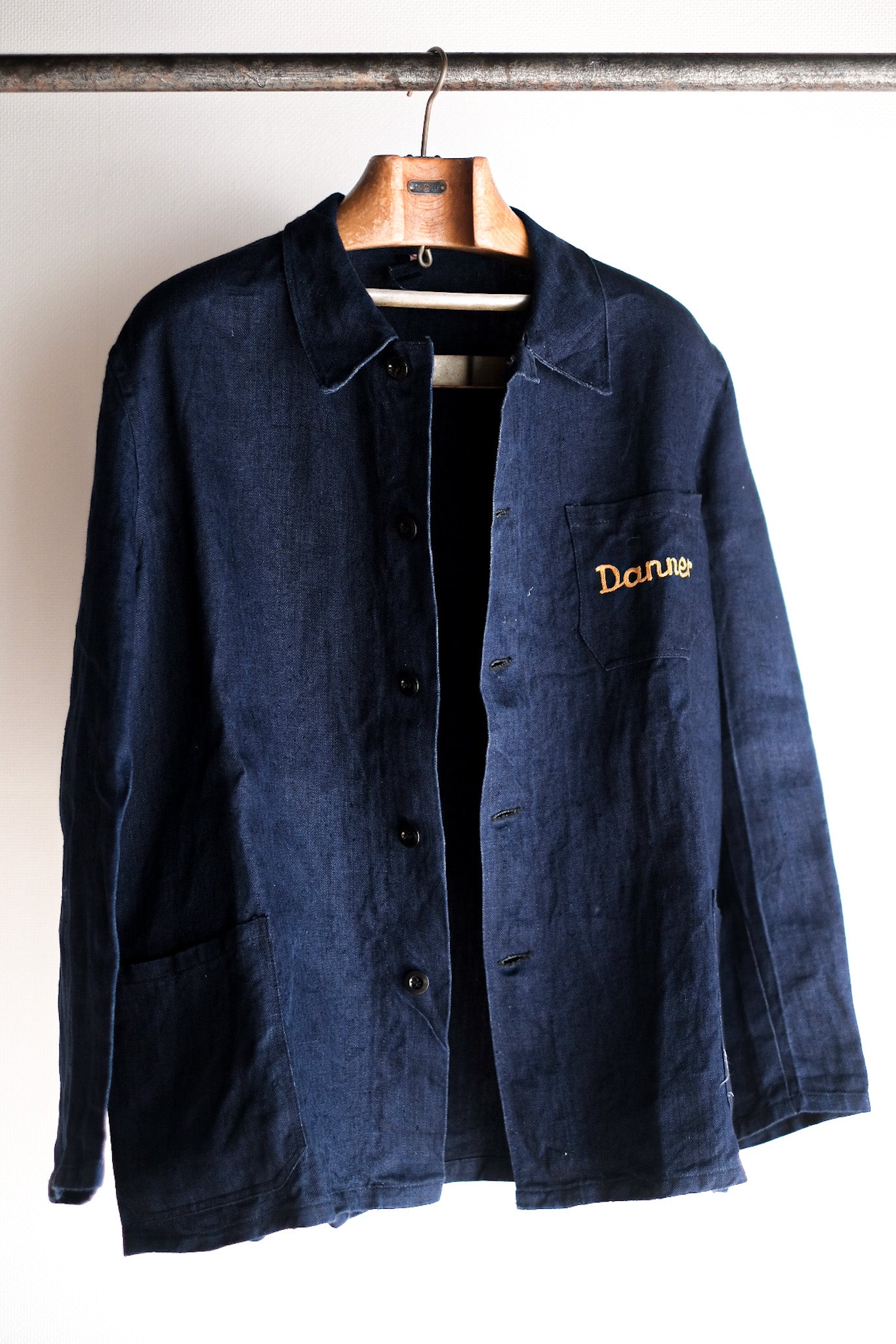 [〜40年代]法國復古靛藍HBT亞麻工作夾克