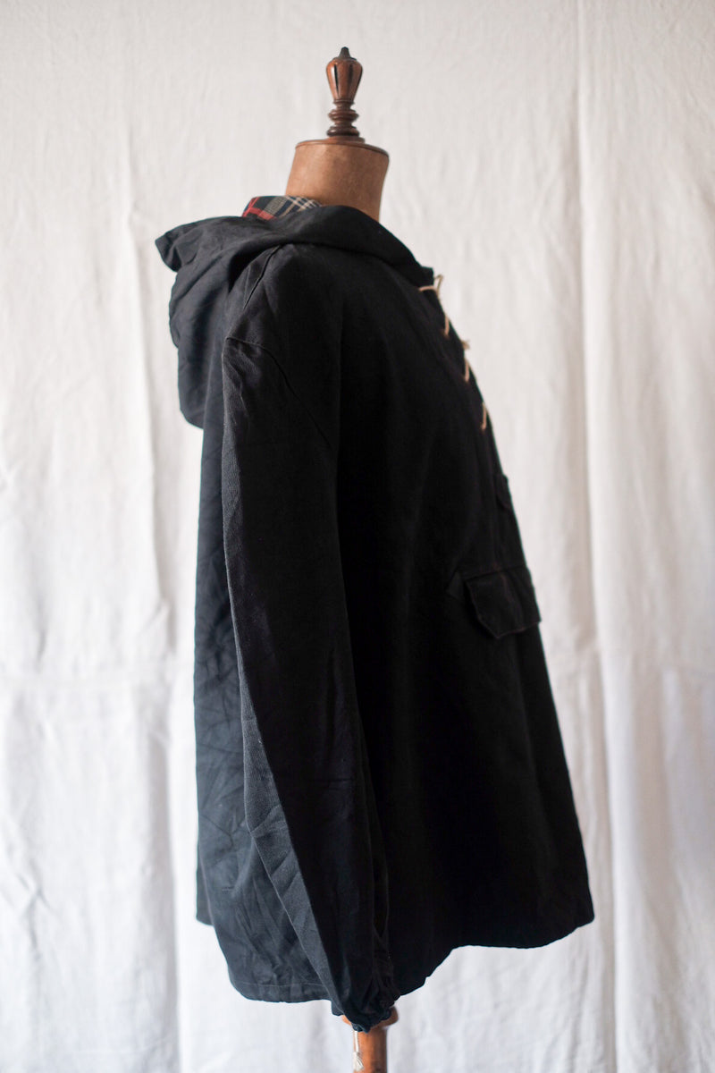 [~ 40's] British Vintage Black Cotton Anorak