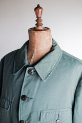[~ 50's] Veste de chasse au coton vert vintage français avec sangle de menton "Stock Dead"