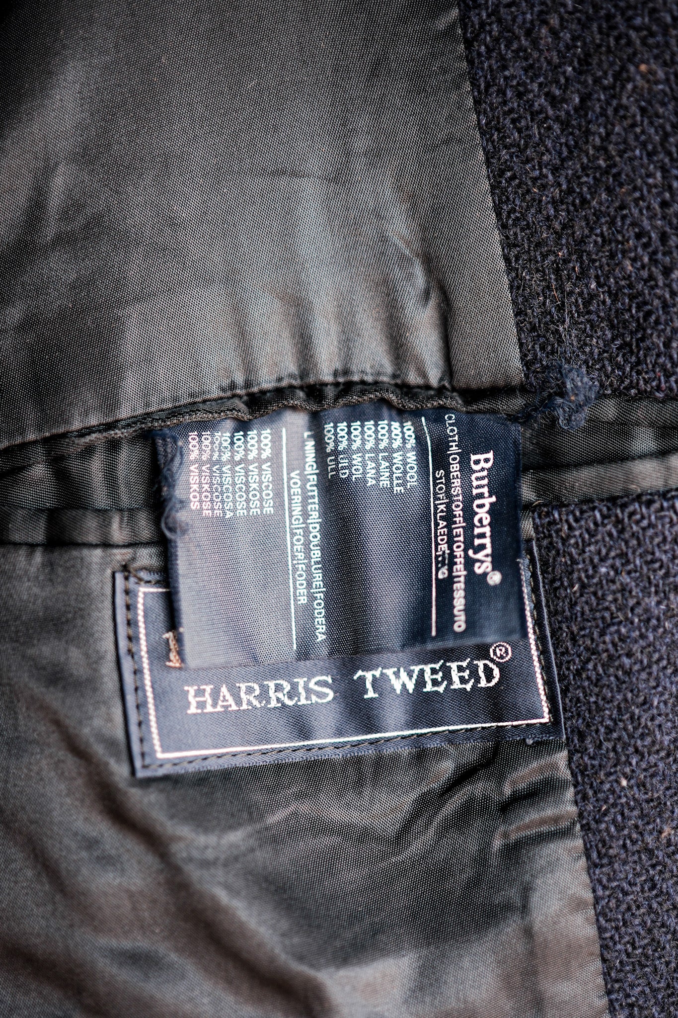 [~ 80's] Vintage Burberry's Single Single Raglan Balmacaan Coat Taille.54rl "Harris Tweed" "Kraft Besanations"