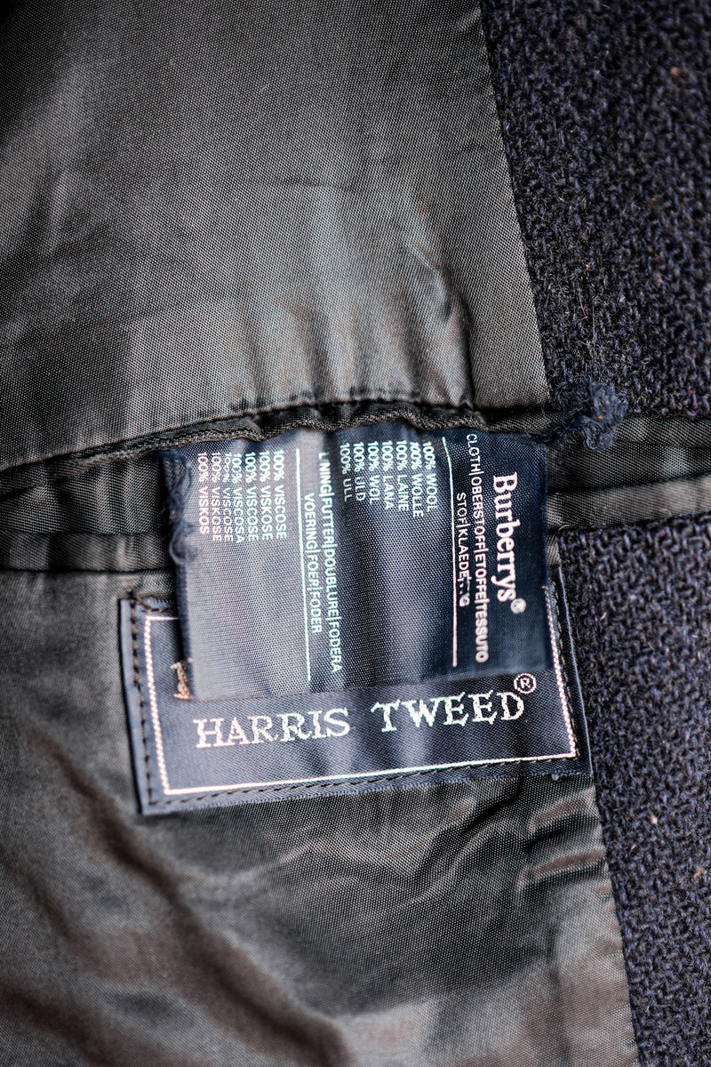 【~80's】Vintage Burberry's Single Raglan Balmacaan Coat Size.54RL "HARRIS TWEED" "Kraft 別注"