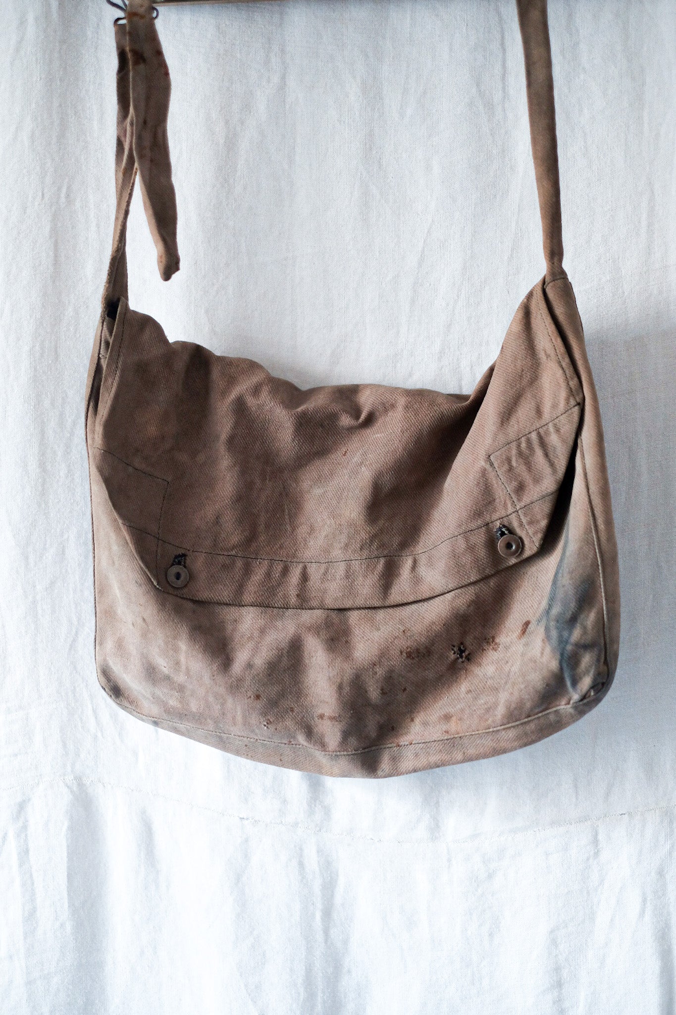 [~ 40's] French Army Brown Cotton Twill Musette Bag